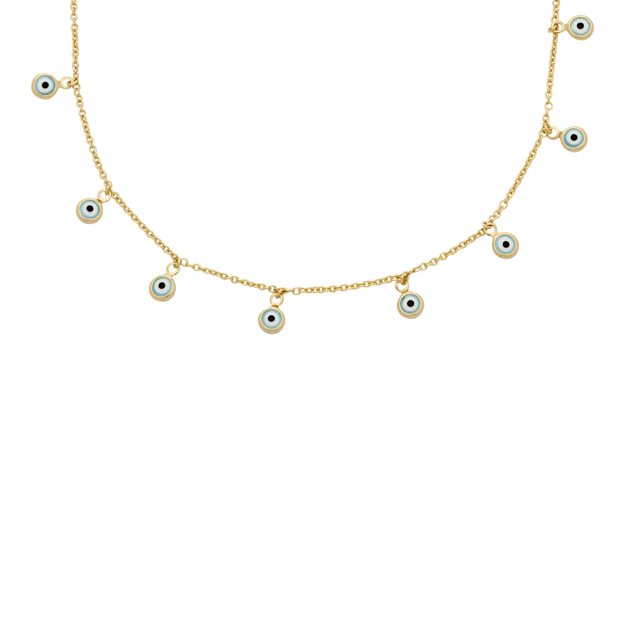 Sutton Evil Eye Brass Chain Necklace - Image 3