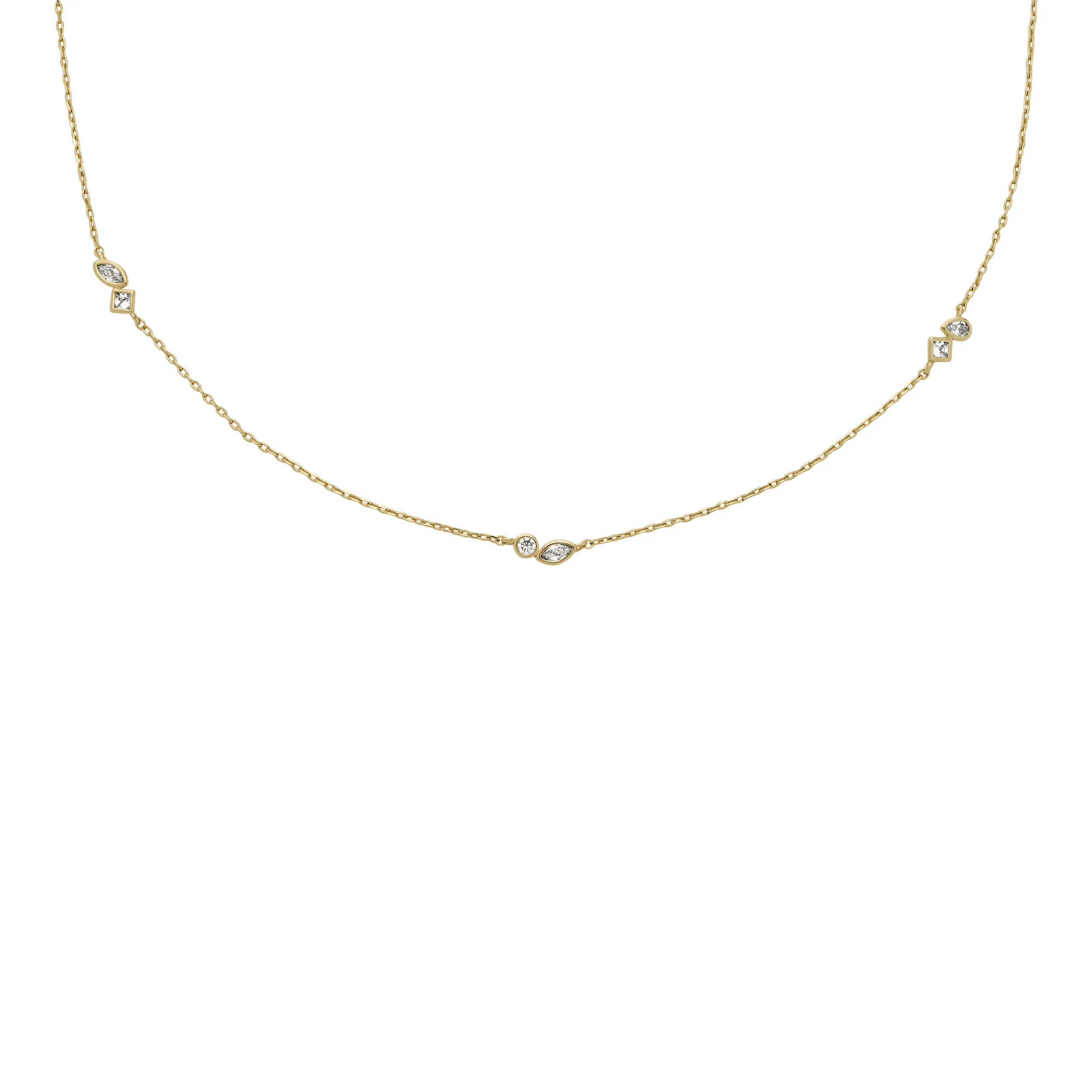 Ellis Toi Et Moi Gold-Tone Brass Station Necklace