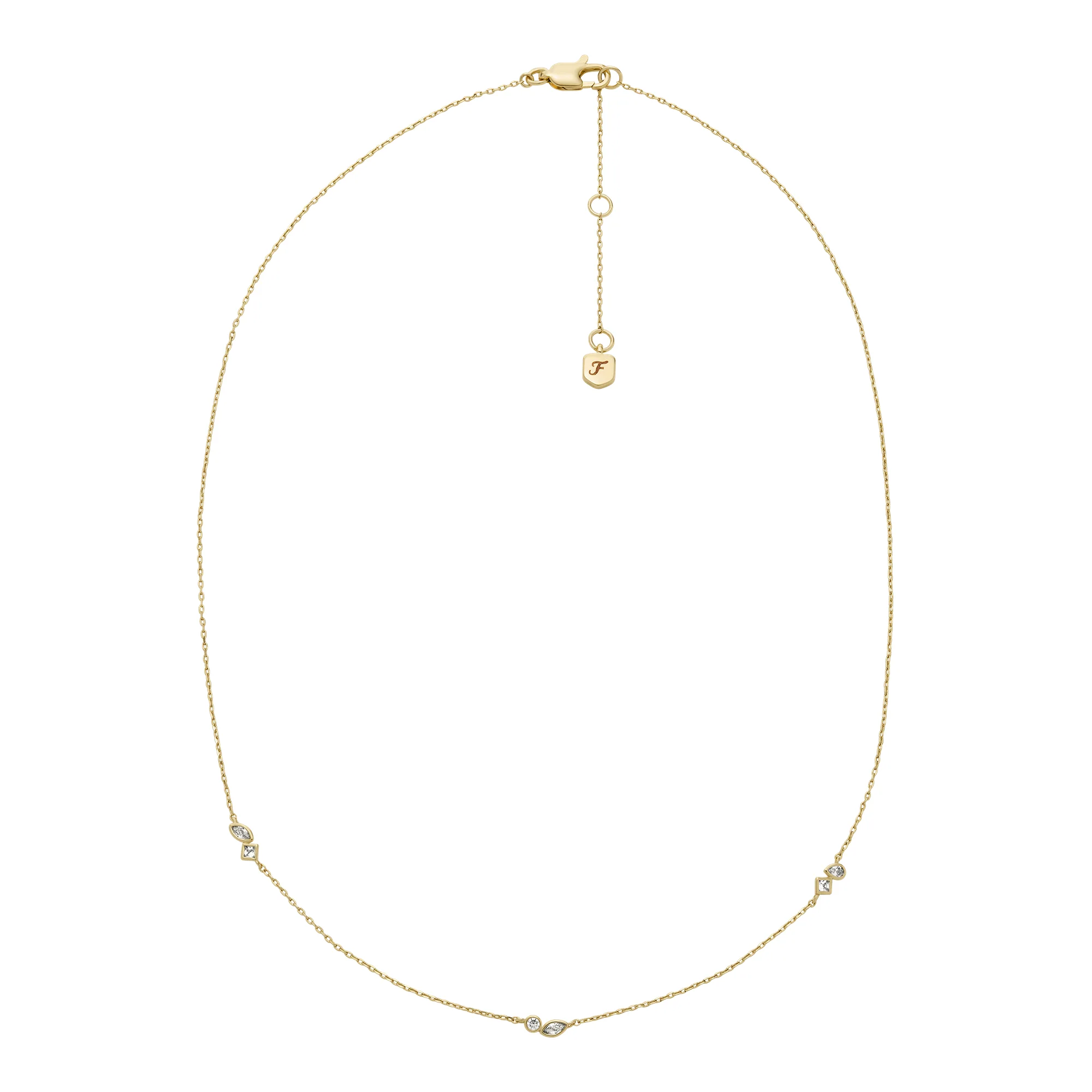 Ellis Toi Et Moi Gold-Tone Brass Station Necklace - Image 3