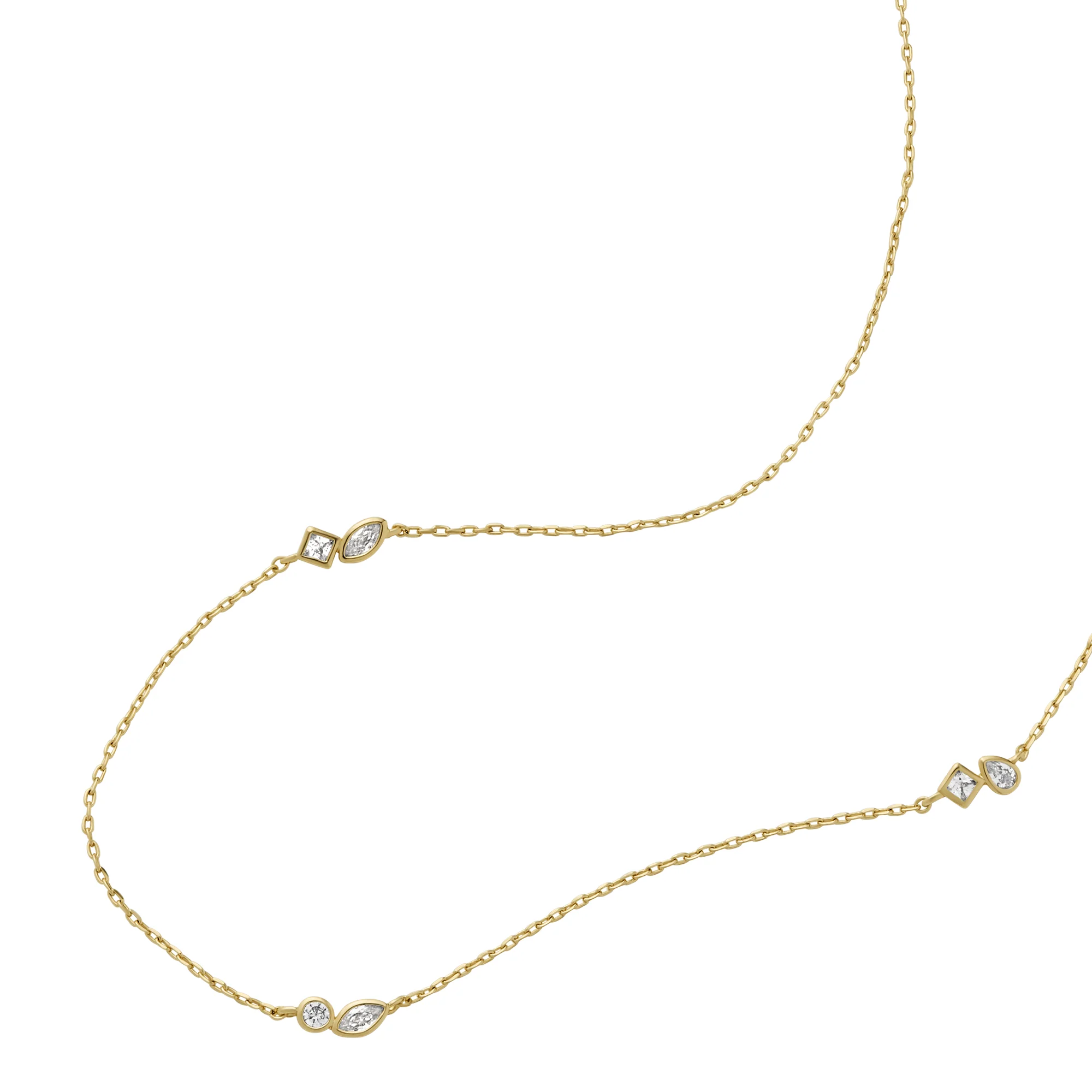 Ellis Toi Et Moi Gold-Tone Brass Station Necklace - Image 4