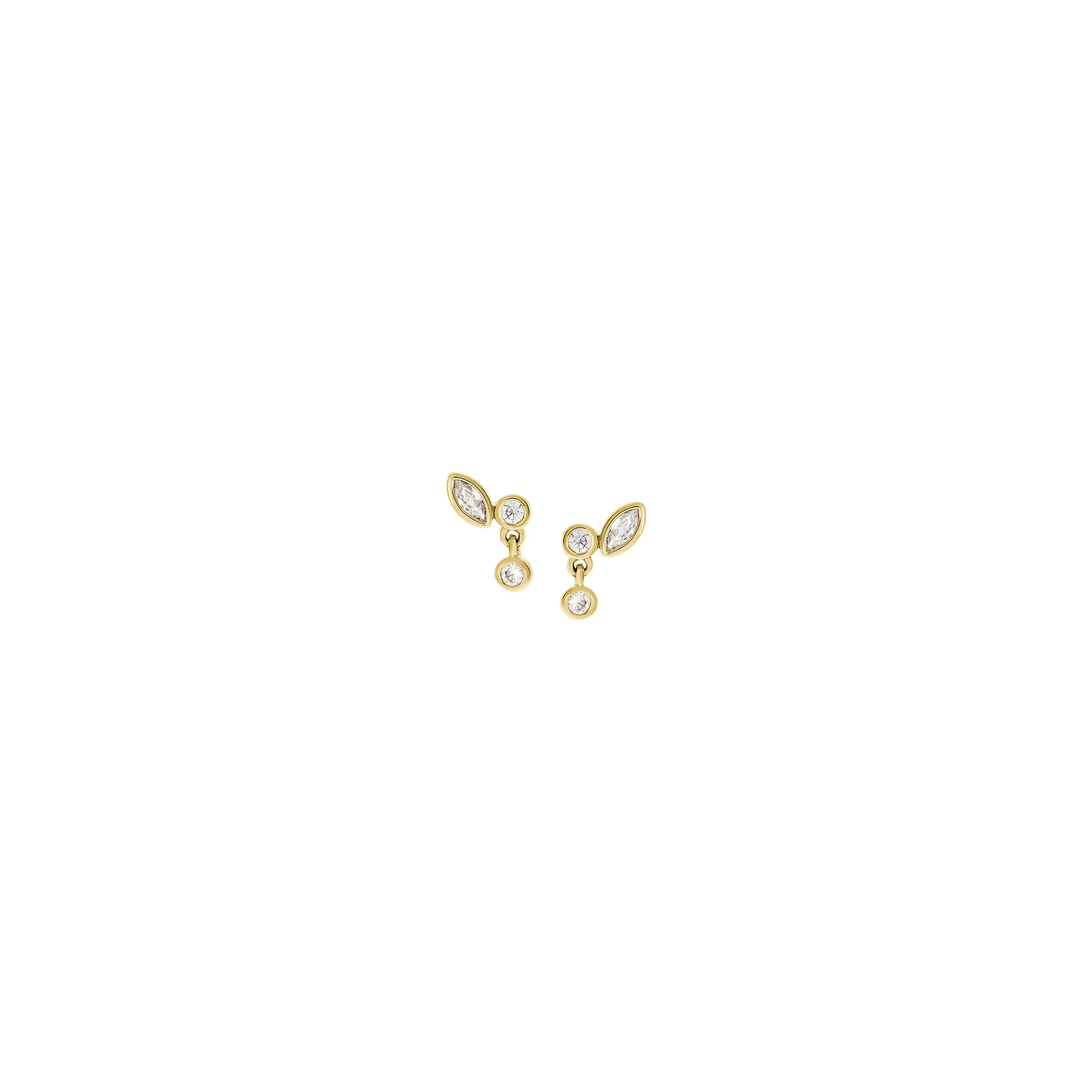 Ellis Toi Et Moi Gold-Tone Brass Stud Earrings
