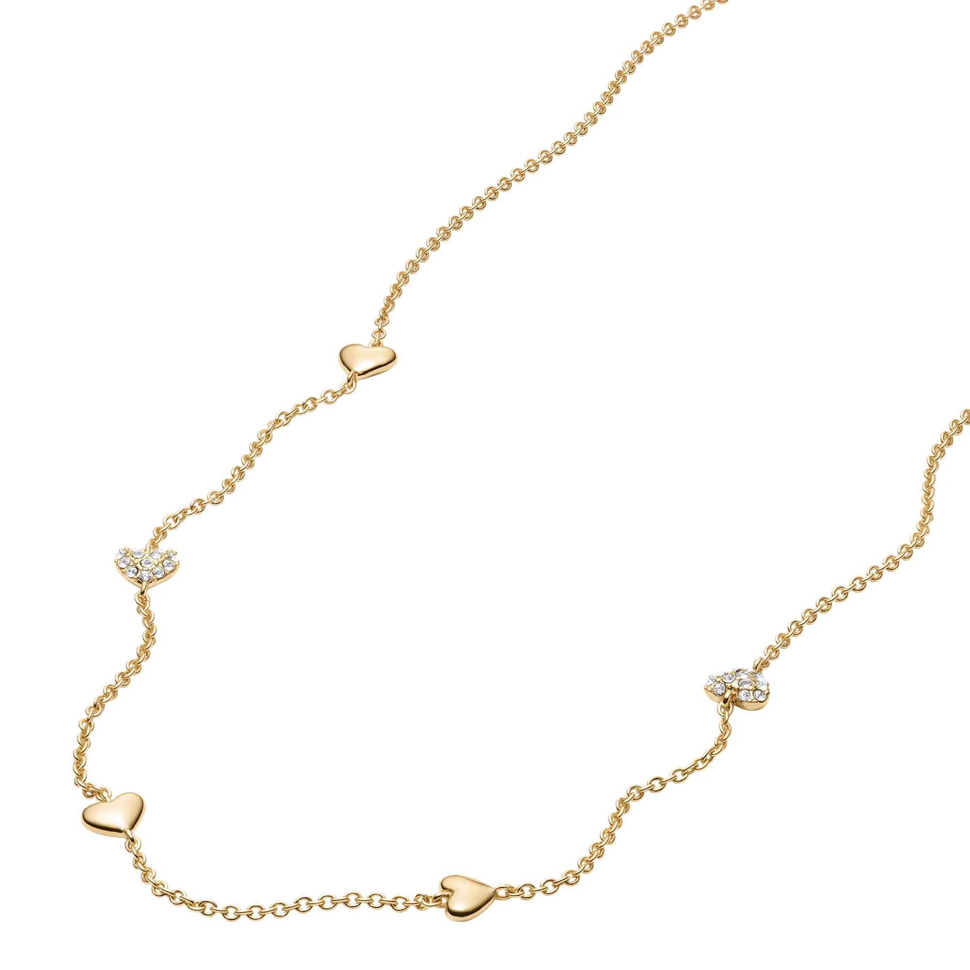 Sutton Heartbeat Gold-Tone Brass Station Necklace - Image 3