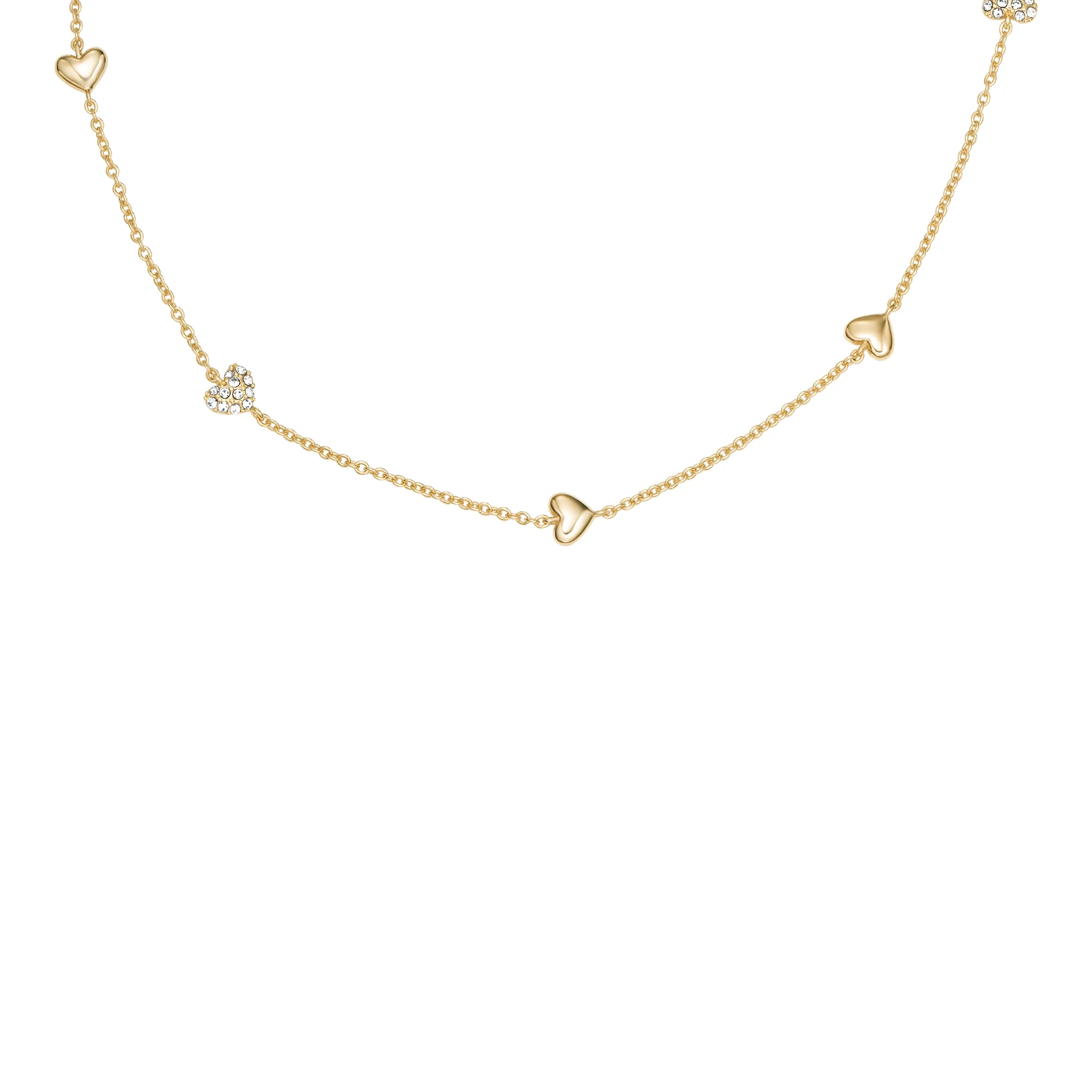Sutton Heartbeat Gold-Tone Brass Station Necklace - Image 4