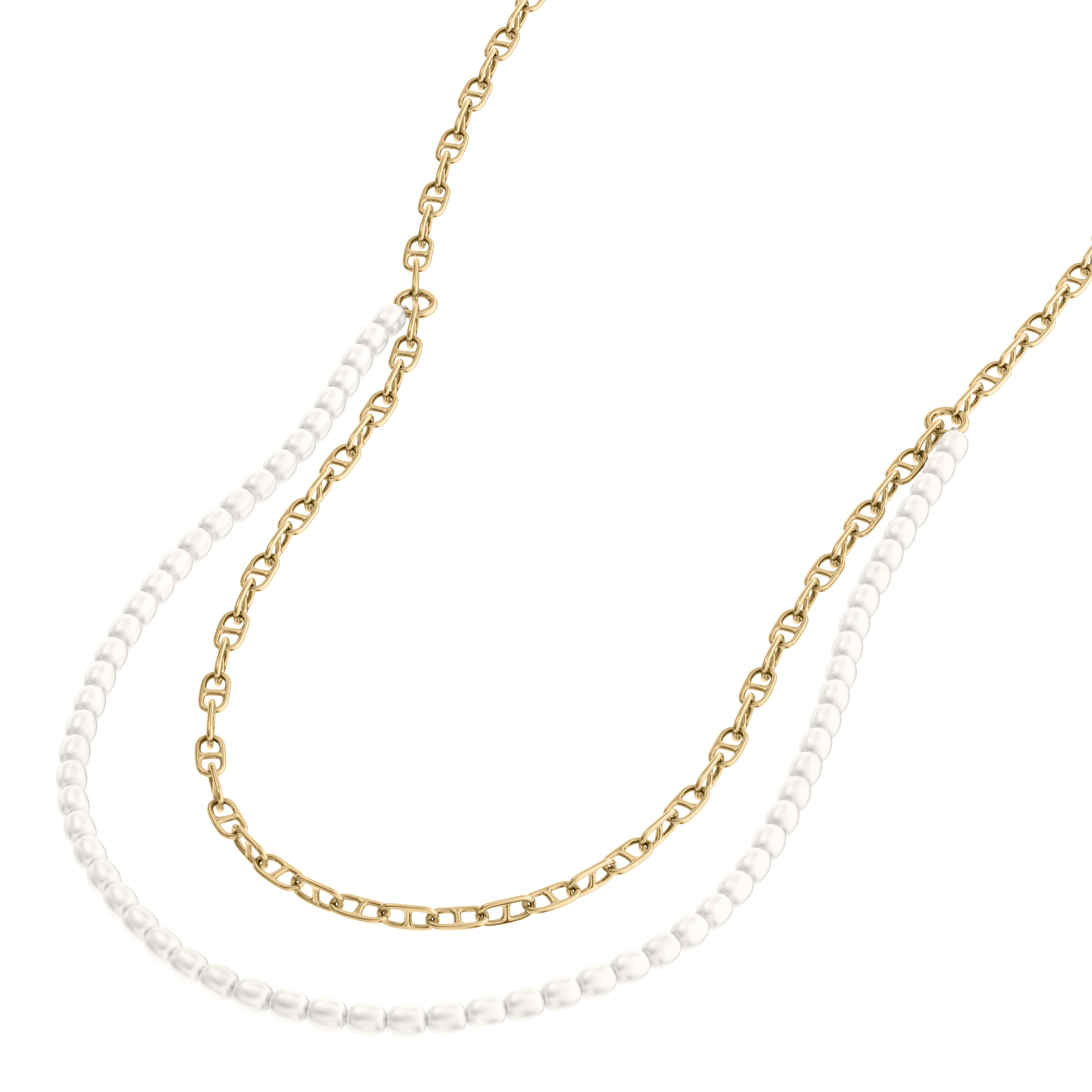 Heritage Pearl D-Link Gold-Tone Brass Multi-Strand Necklace - Image 2