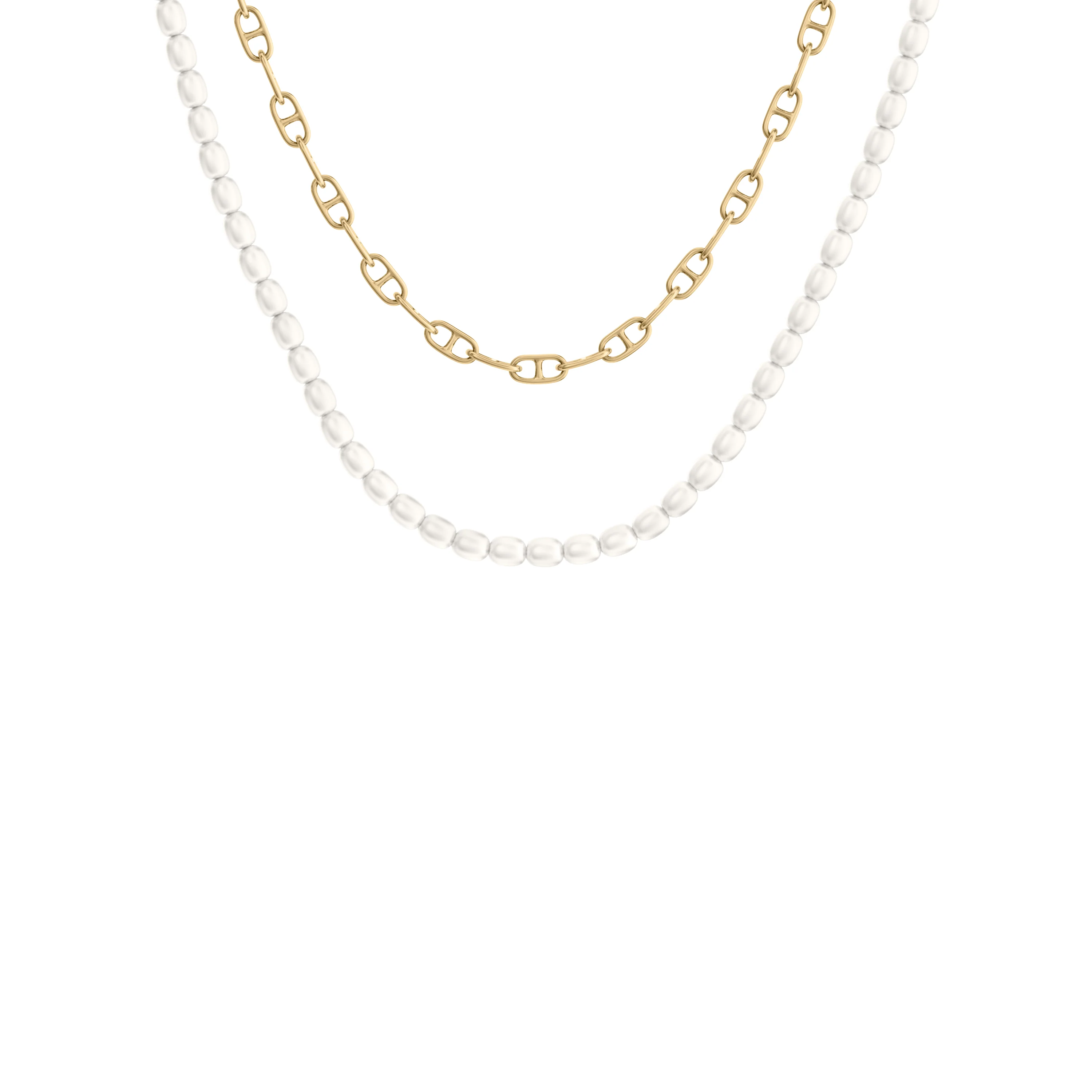 Heritage Pearl D-Link Gold-Tone Brass Multi-Strand Necklace - Image 3