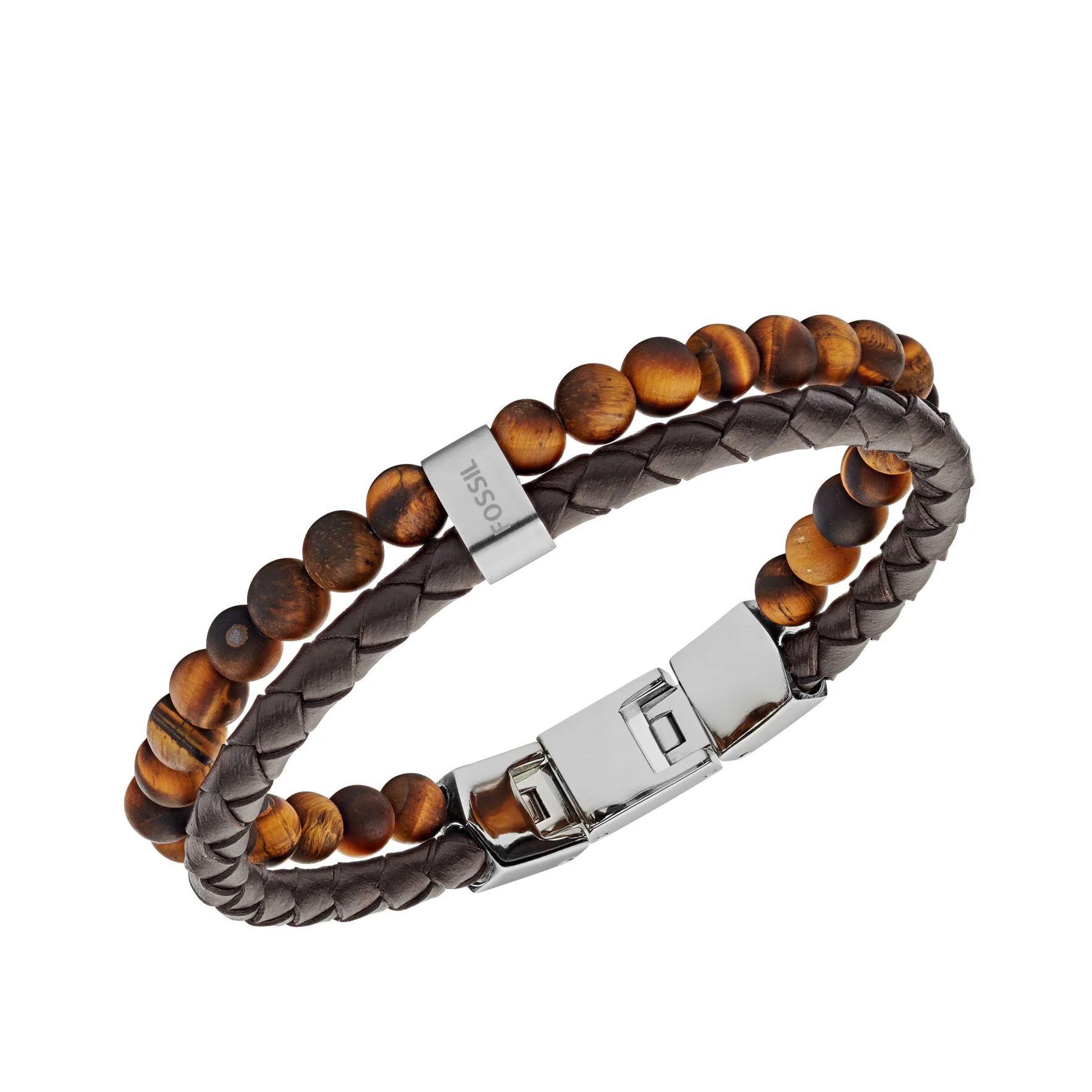 Tiger's Eye and Brown Leather Bracelet - Image 2