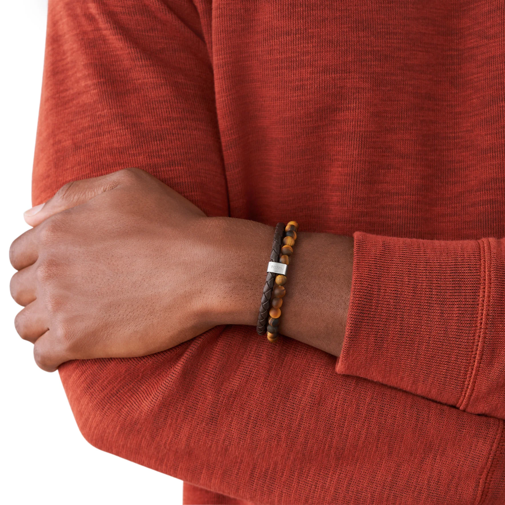 Tiger's Eye and Brown Leather Bracelet - Image 3