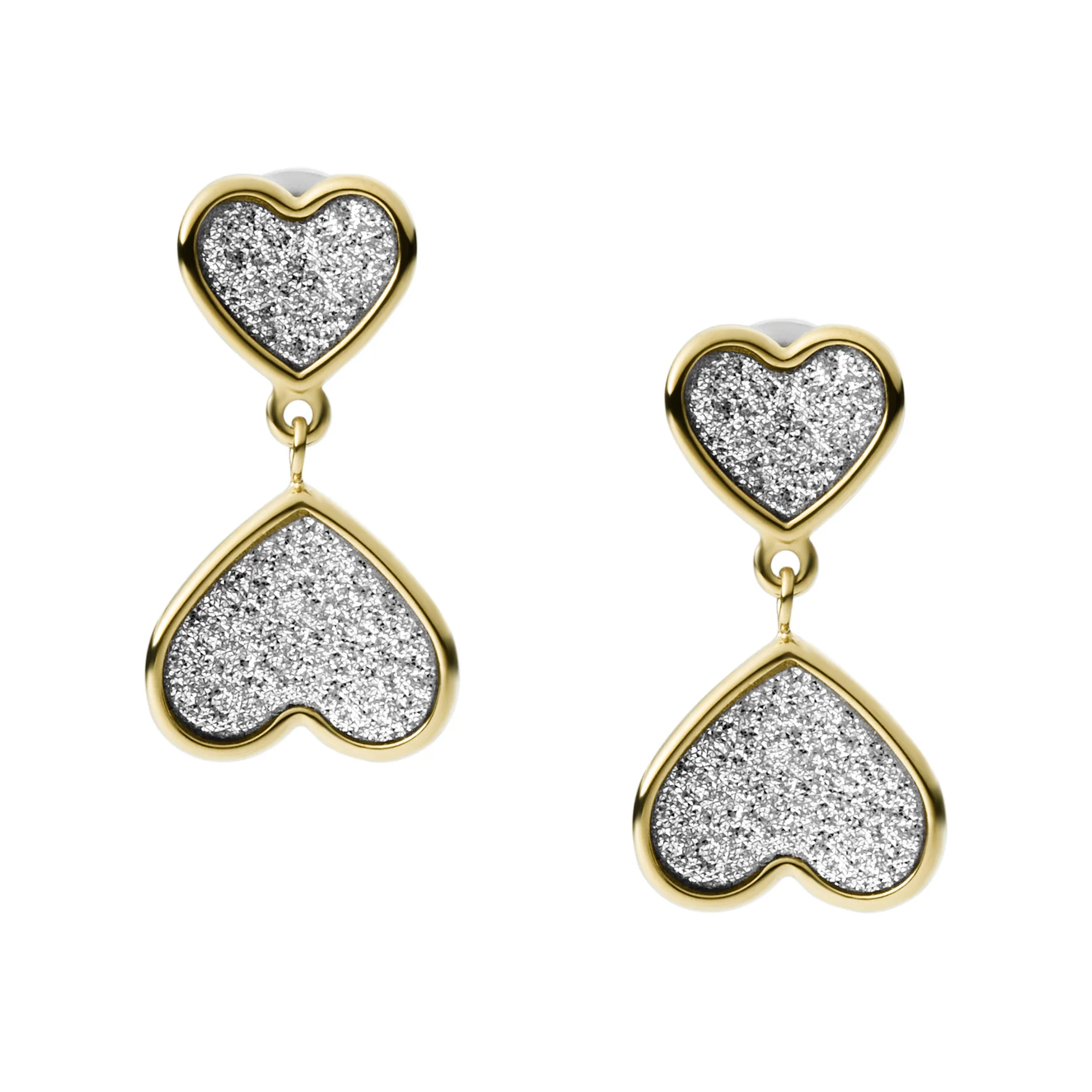 Sutton Classic Valentine Gold-Tone Stainless Steel Heart Stud Earrings