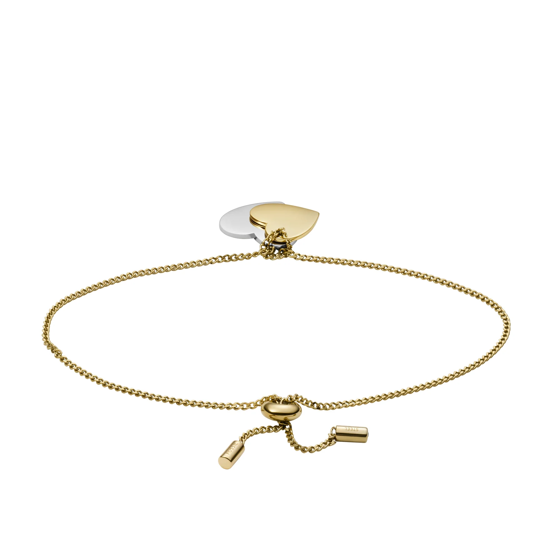 Lane Two-Tone Stainless Steel Heart Chain Bracelet - Image 2
