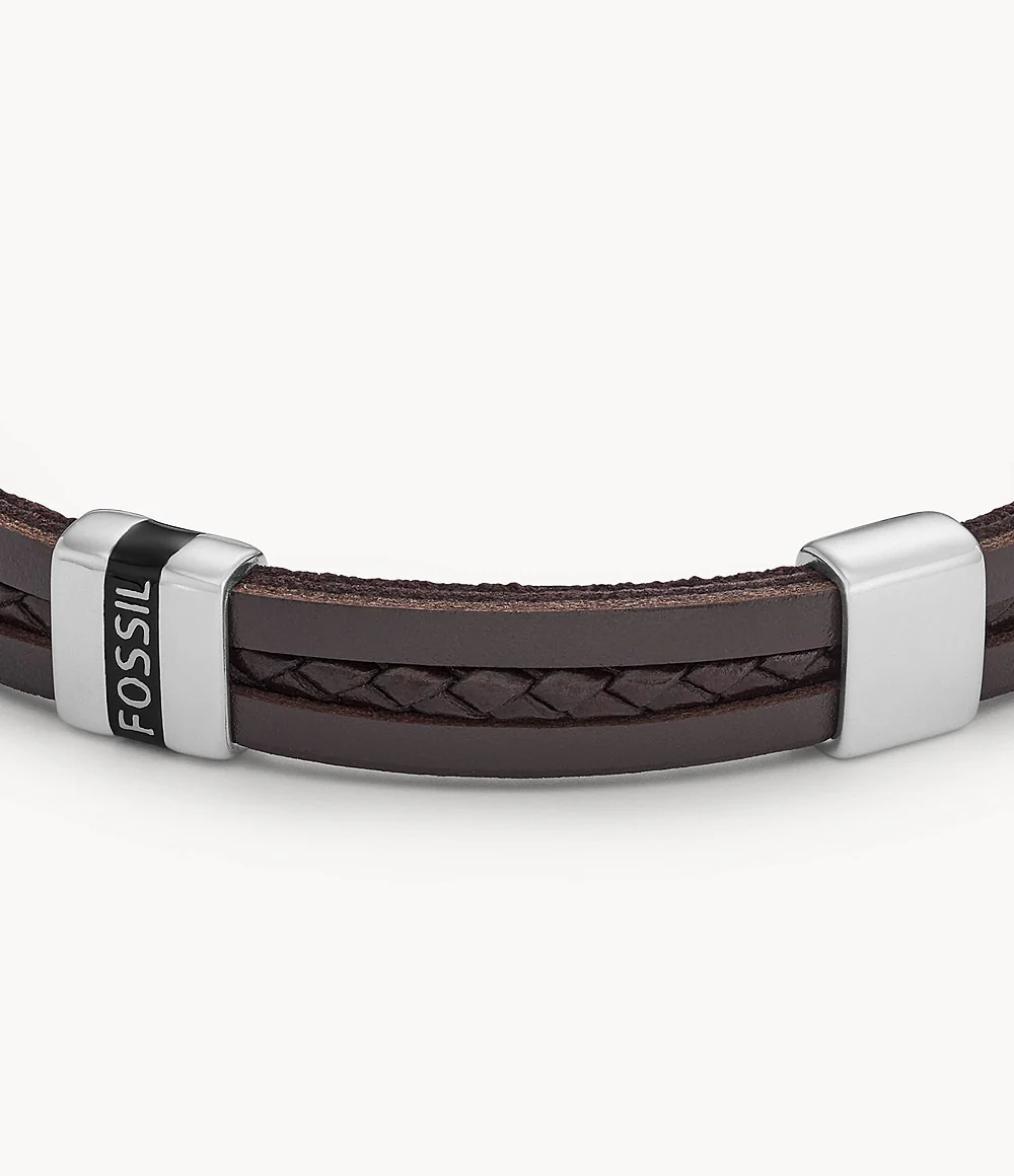 Leather Essentials Brown Leather Strap Bracelet - Image 3
