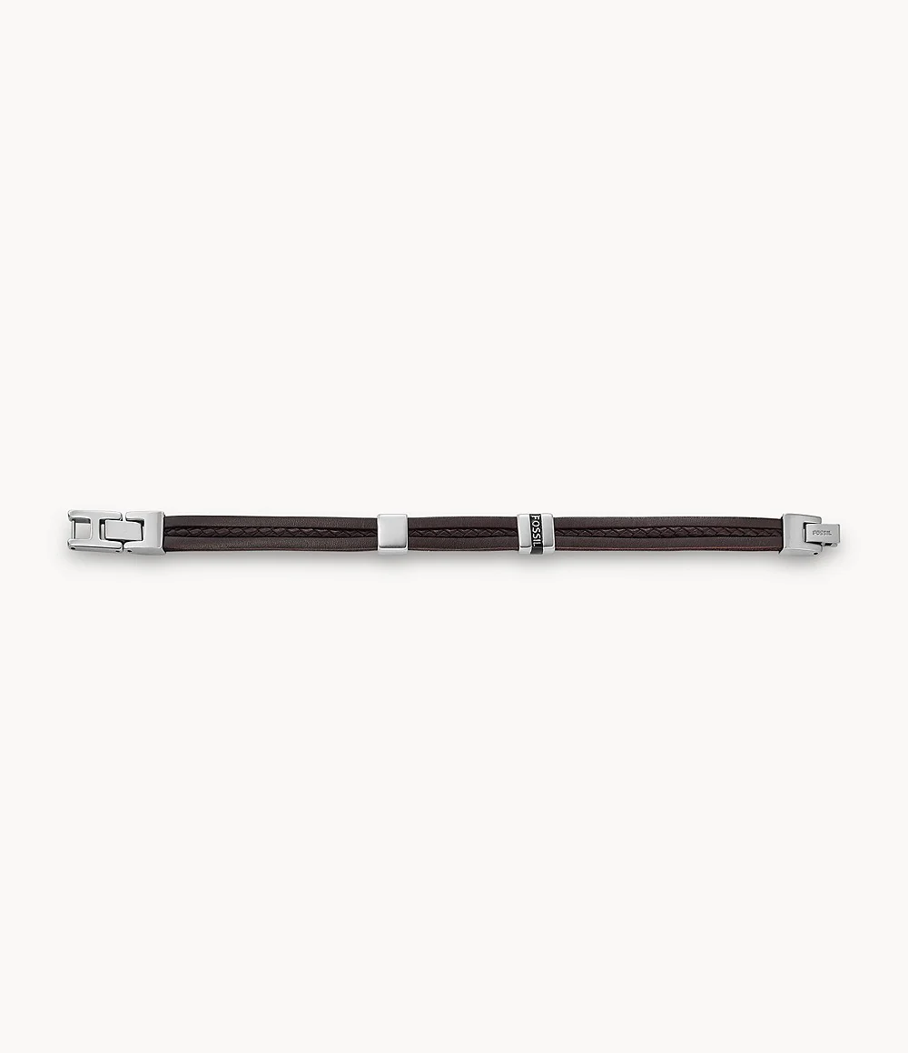 Leather Essentials Brown Leather Strap Bracelet - Image 5