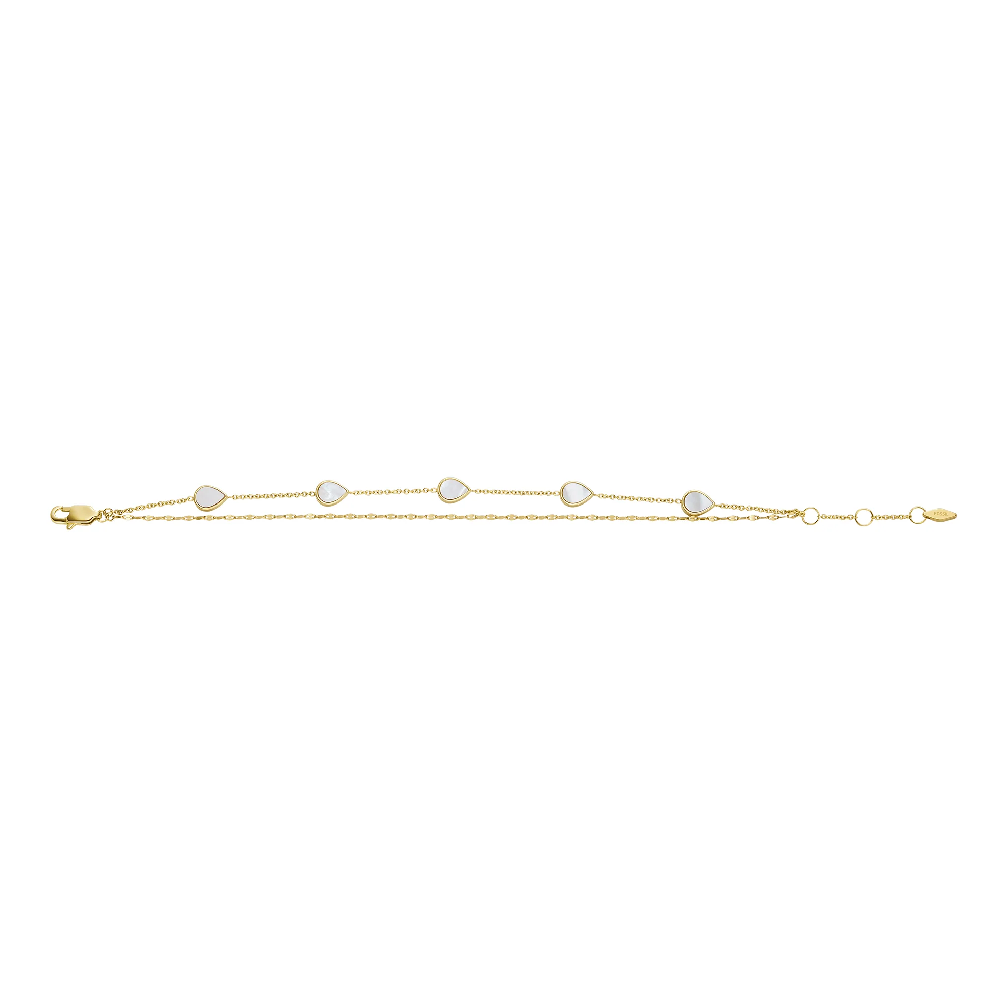Merrit Teardrop White Mother-of-Pearl Chain Bracelet - Image 2