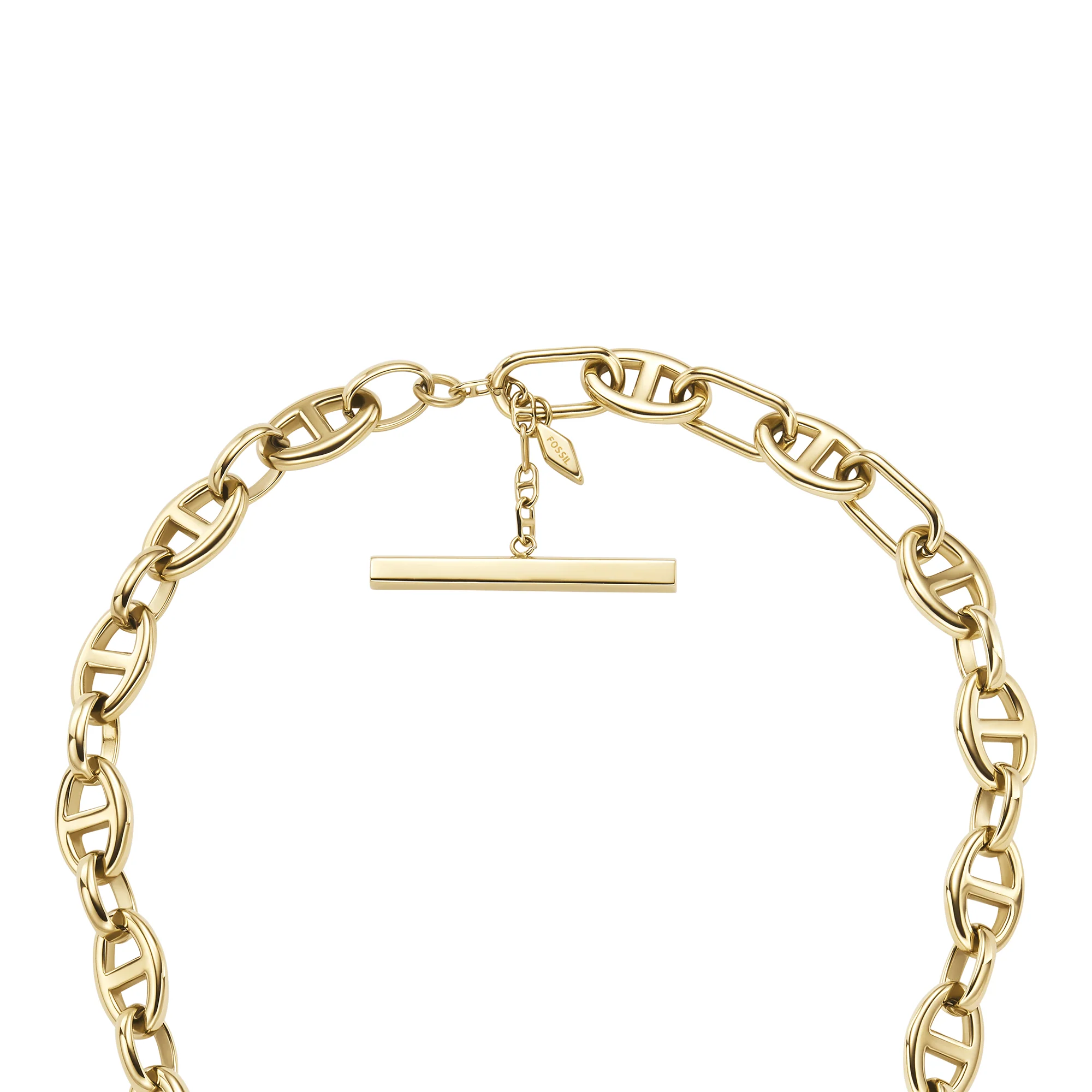 Heritage D-Link Gold-Tone Stainless Steel Anchor Chain Necklace - Image 2