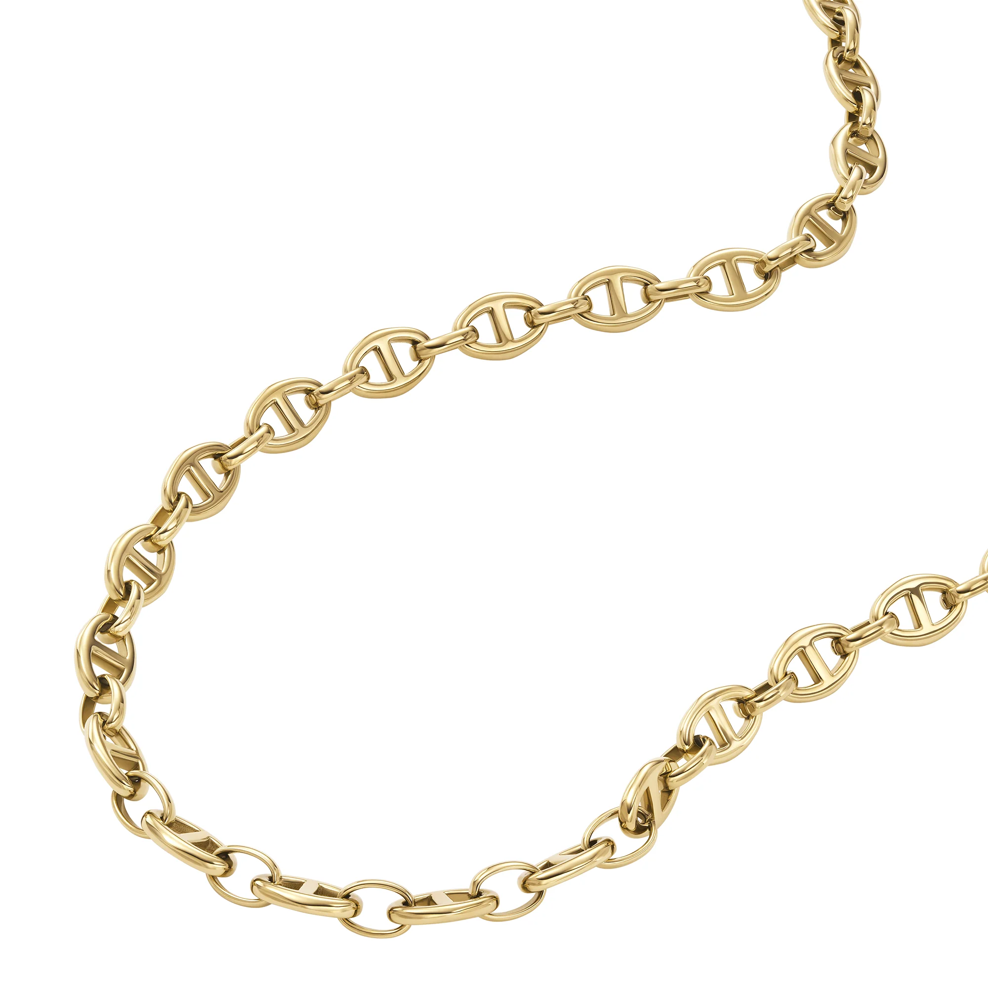 Heritage D-Link Gold-Tone Stainless Steel Anchor Chain Necklace - Image 4