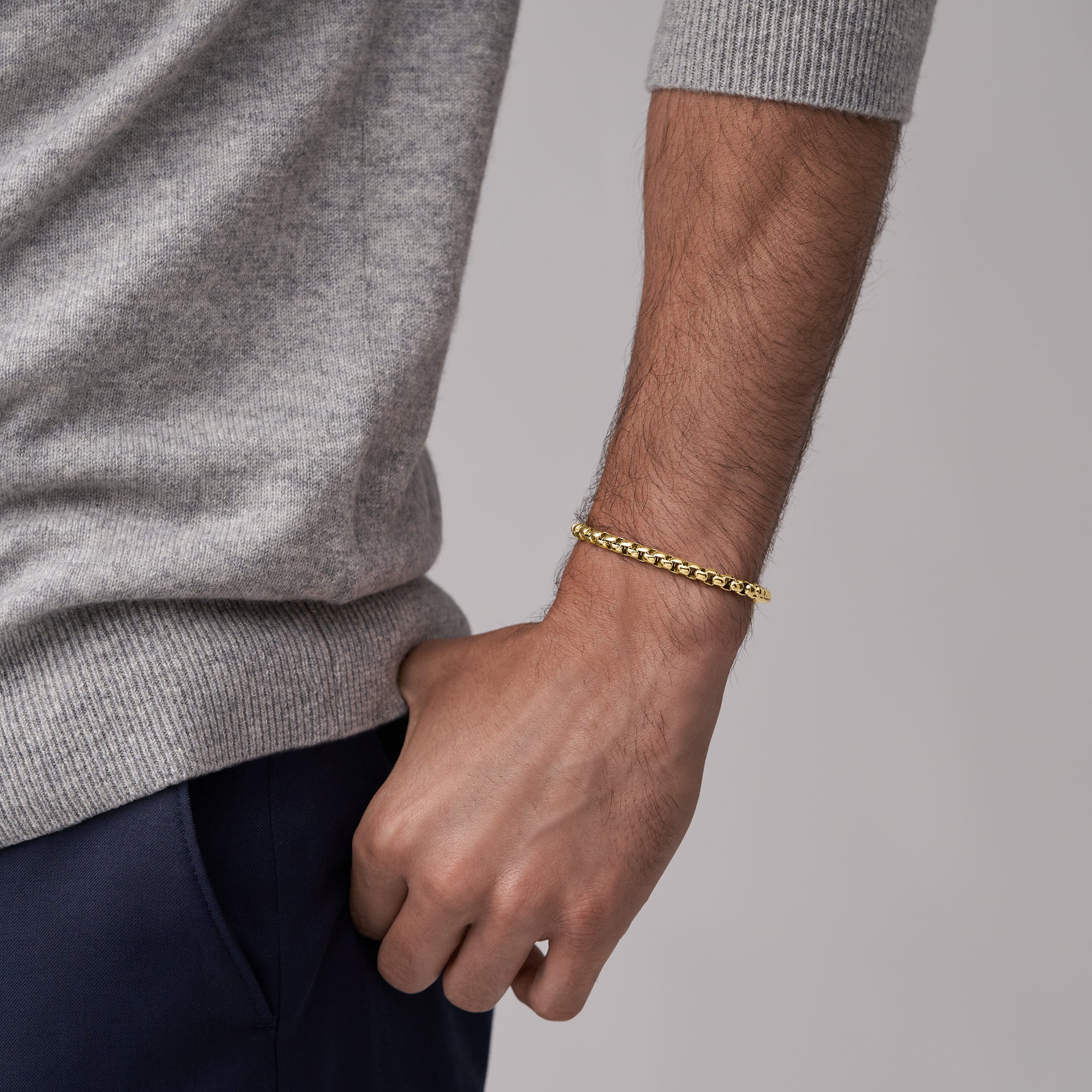 All Stacked Up Gold-Tone Stainless Steel Chain Bracelet - Image 5