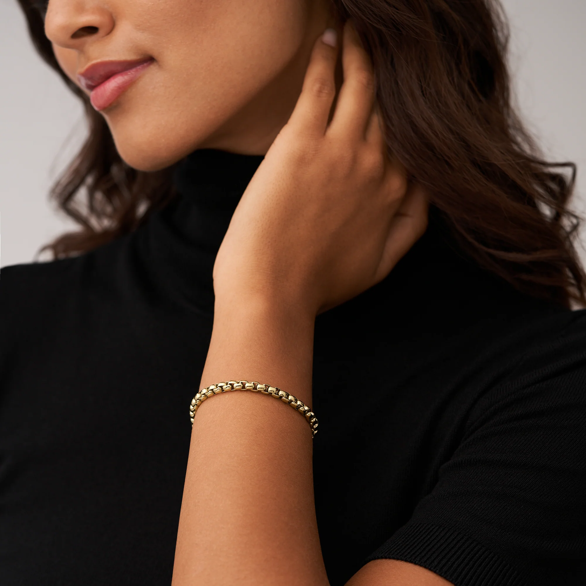All Stacked Up Gold-Tone Stainless Steel Chain Bracelet - Image 6