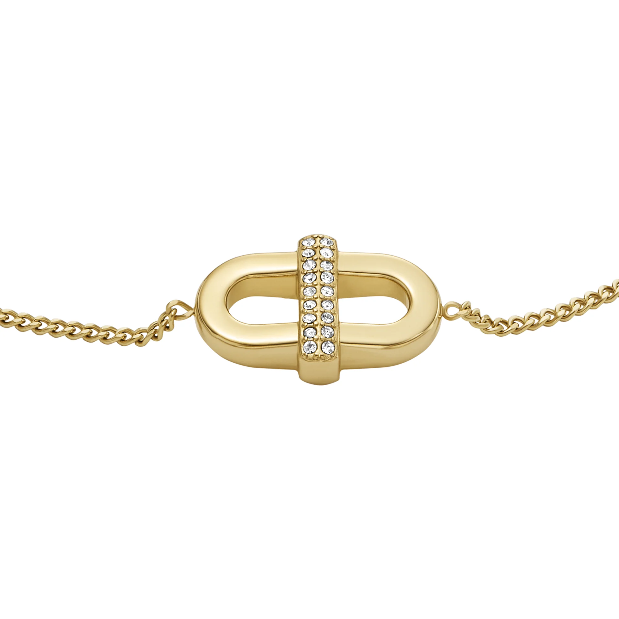 Heritage D-Link Glitz Gold-Tone Stainless Steel Chain Bracelet - Image 2