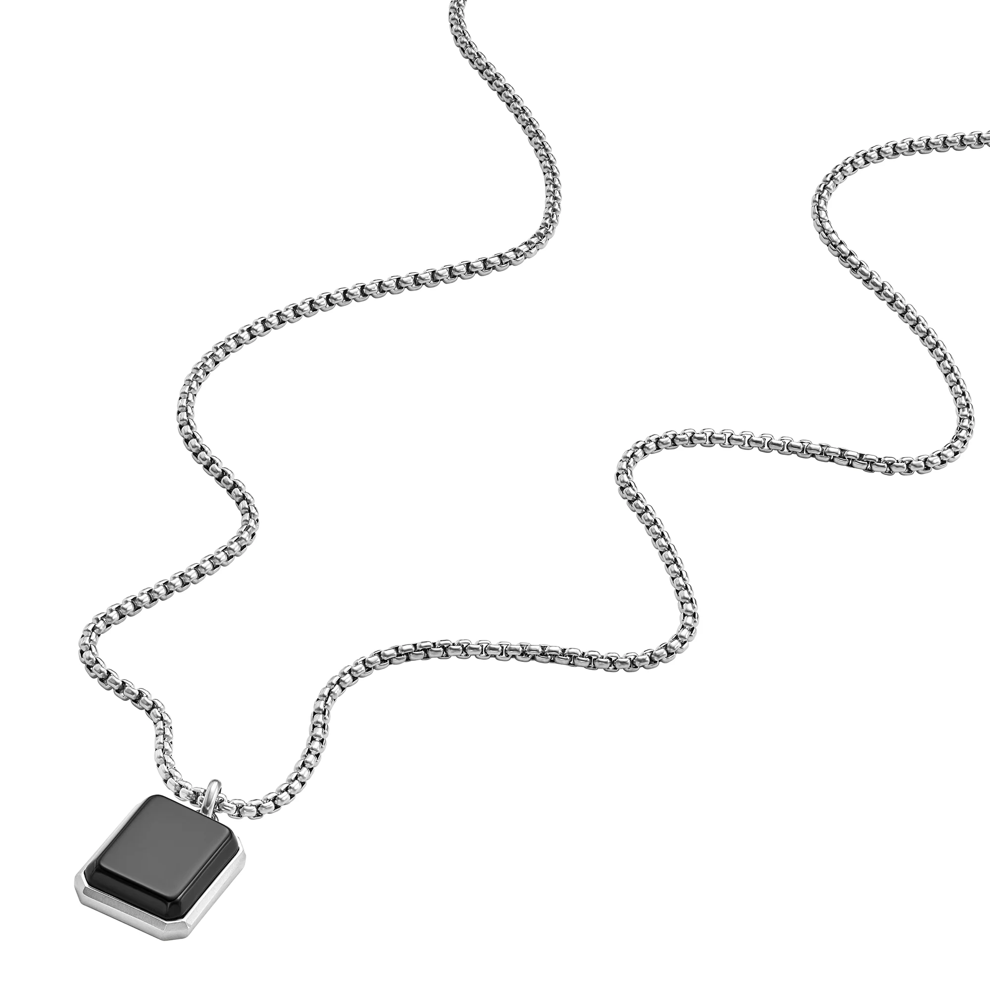 All Stacked Up Black Agate Pendant Necklace - Image 3