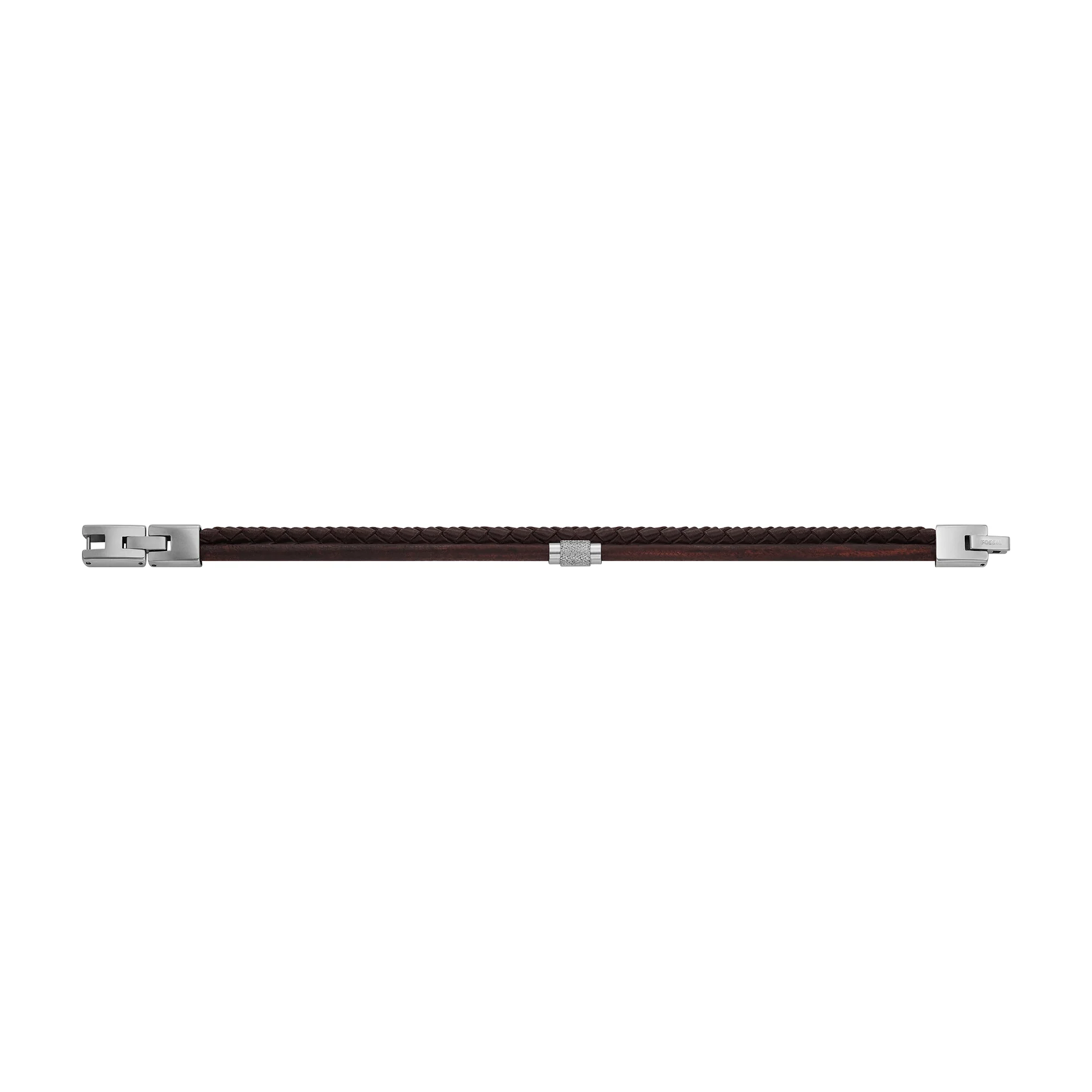 Machine Knurled Texture Brown Leather Multi-Strand Bracelet - Image 4