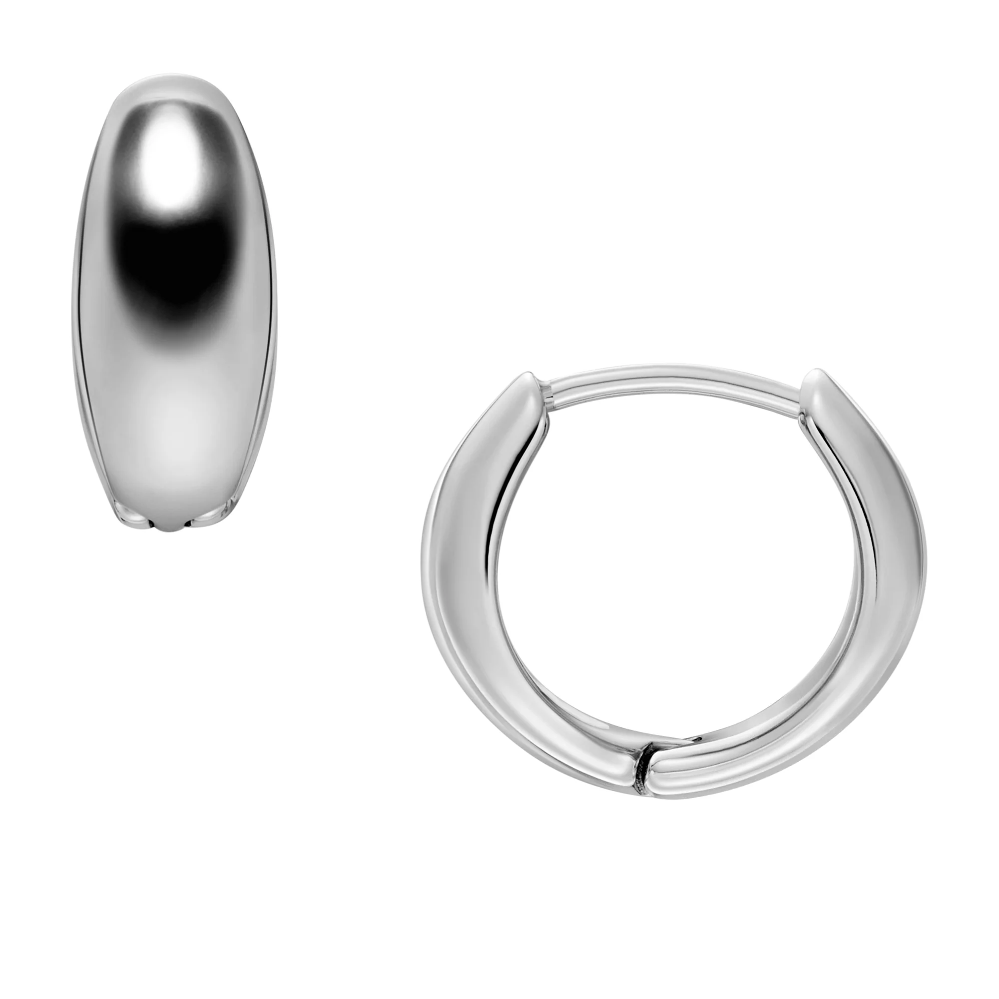 All Stacked Up Stainless Steel Hoop Earrings - Image 2
