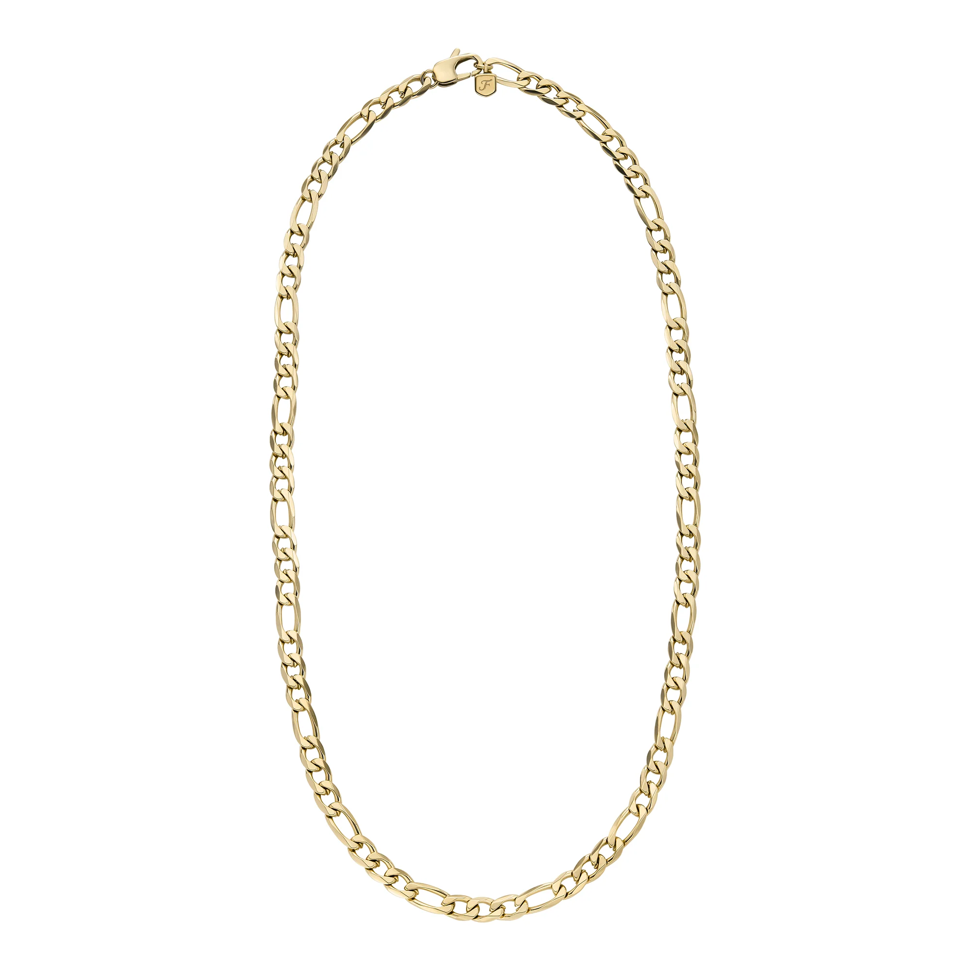 Ellis All Stacked Up Gold-Tone Stainless Steel Figaro Chain Necklace