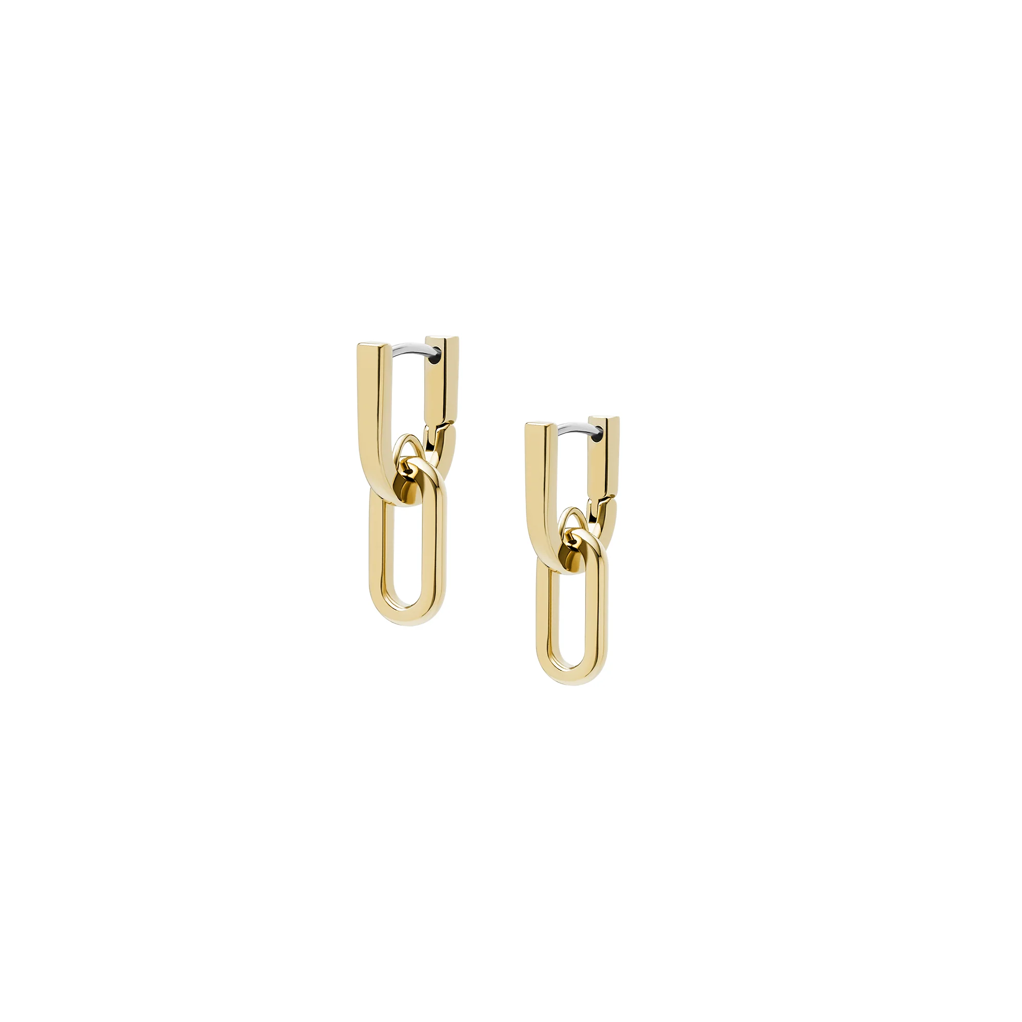 Heritage D-Link Gold-Tone Stainless Steel Drop Earrings - Image 2