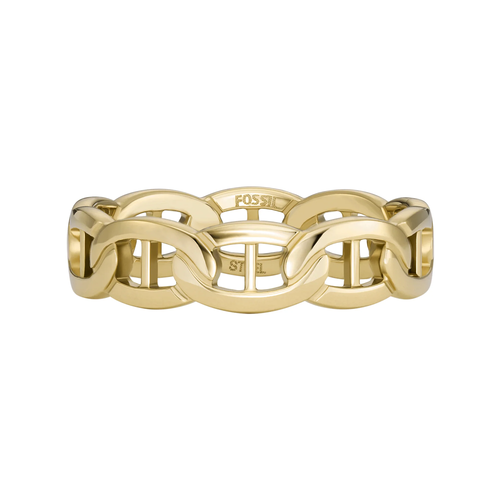 Heritage D-Link Gold-Tone Stainless Steel Band Ring - Image 4