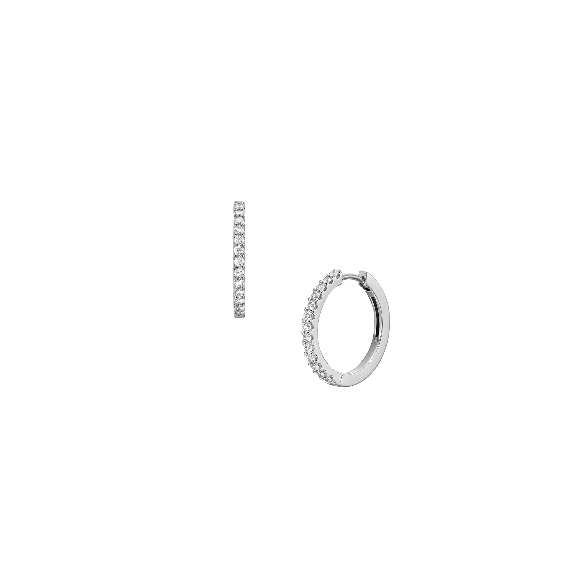 Ellis Pavé Glitz Stainless Steel Hoop Earrings - Image 2