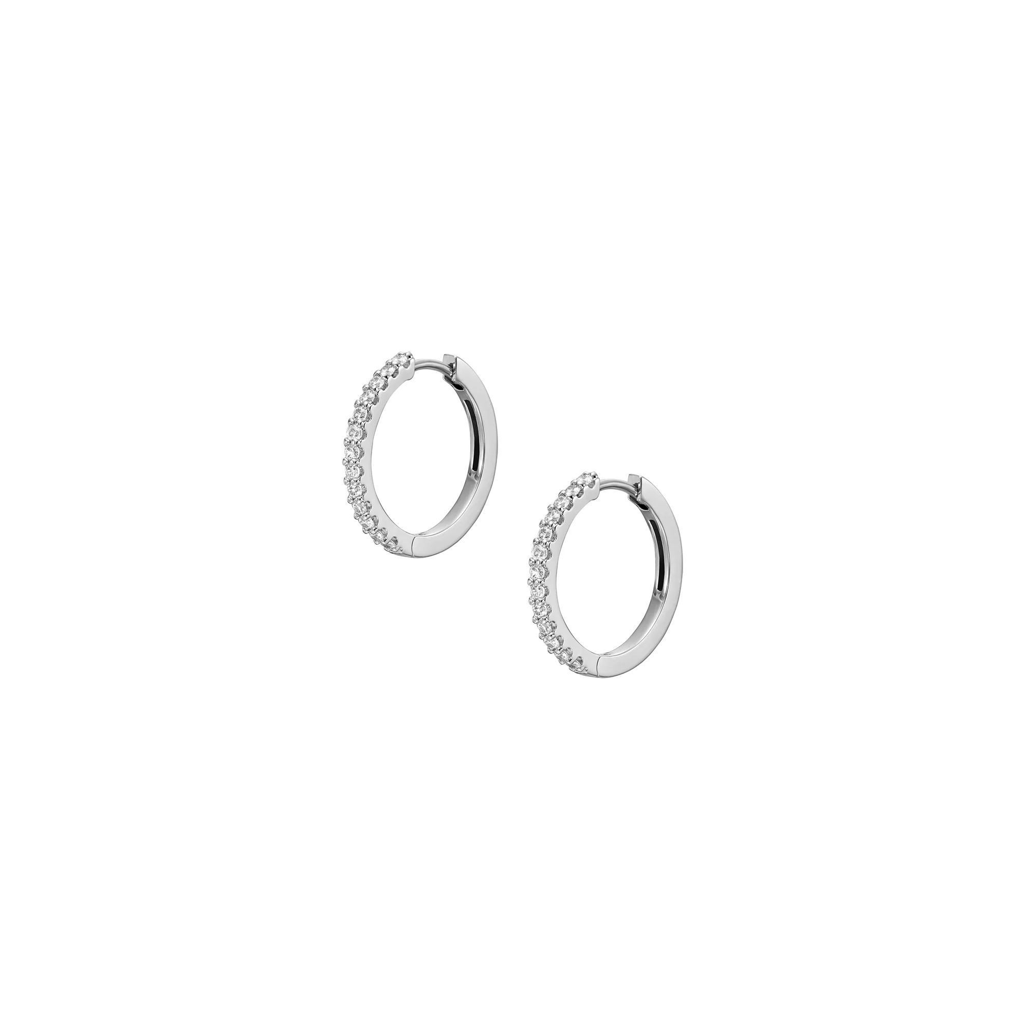 Ellis Pavé Glitz Stainless Steel Hoop Earrings - Image 3