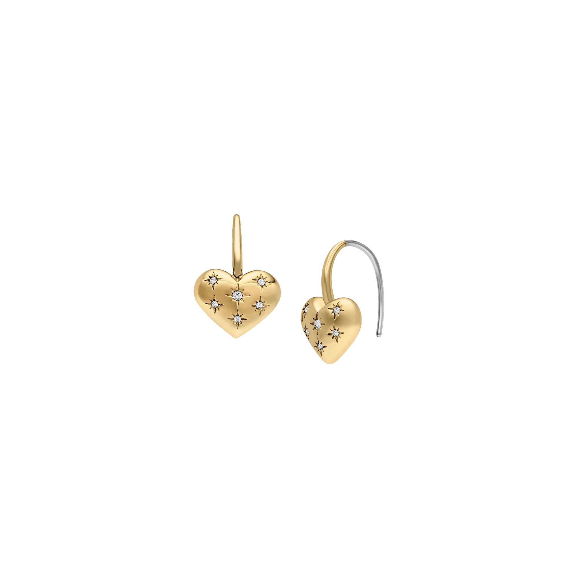 Sadie All My Love Gold-Tone Stainless Steel Heart Drop Earrings - Image 2