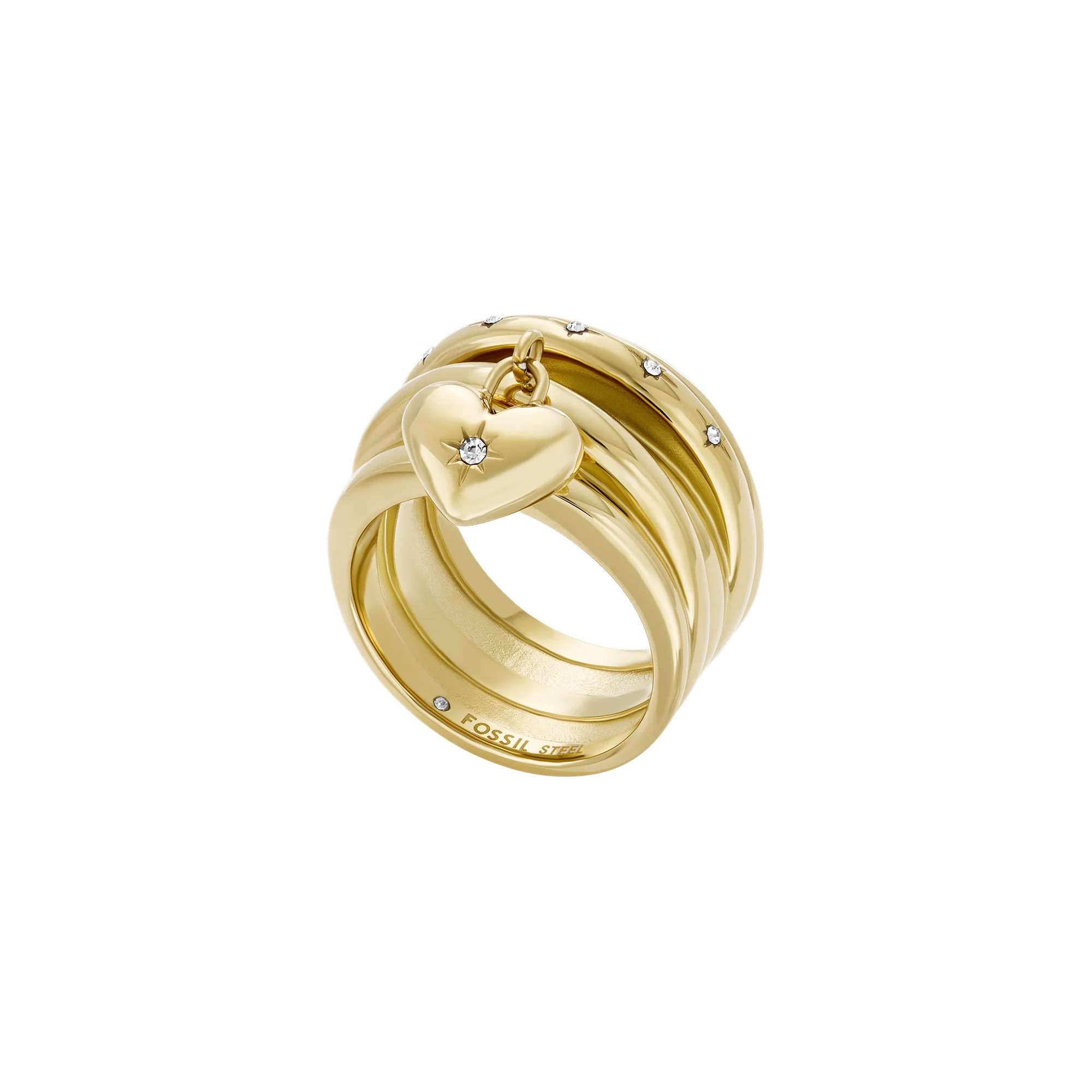 Sadie All My Love Gold-Tone Stainless Steel Heart Prestack Ring - Image 2
