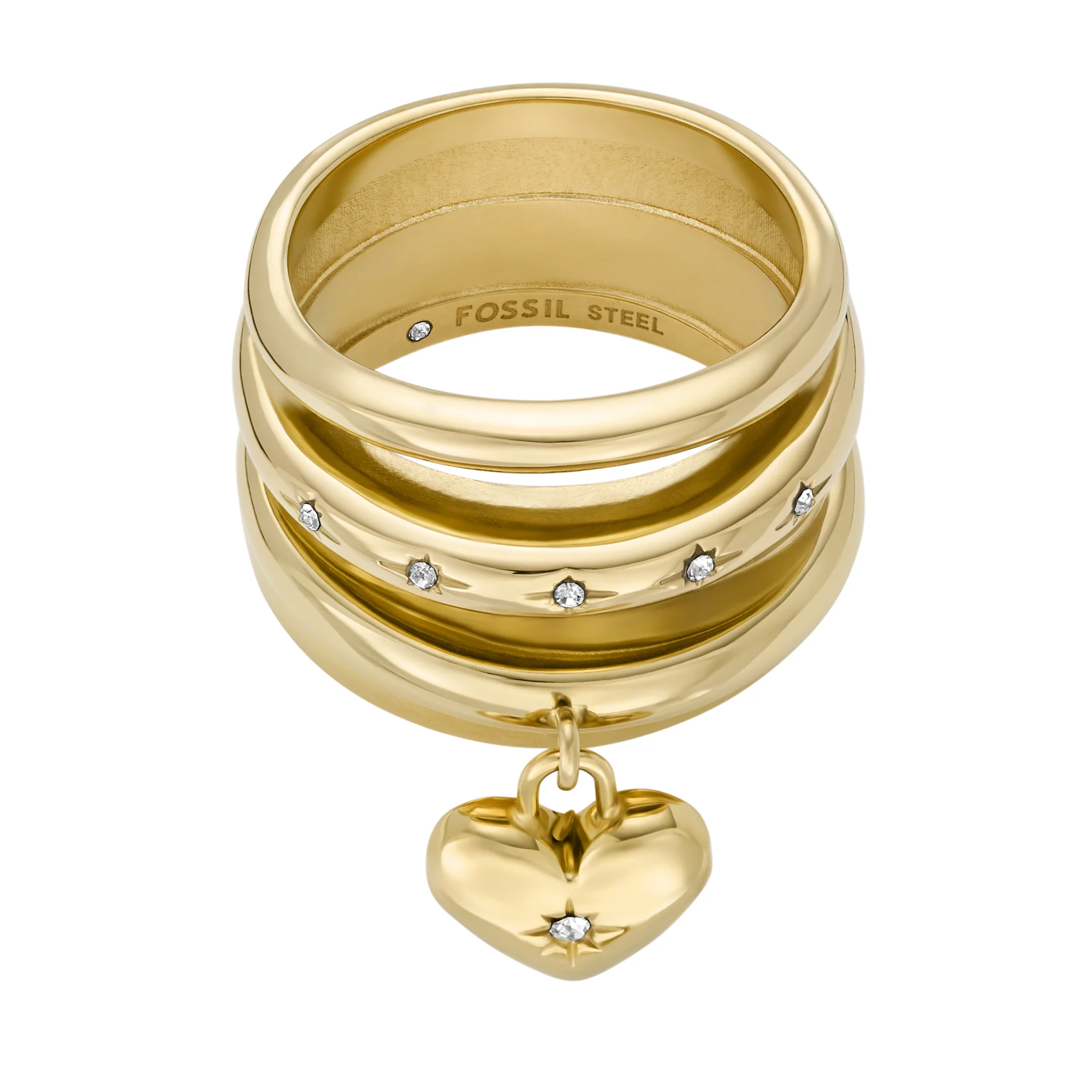 Sadie All My Love Gold-Tone Stainless Steel Heart Prestack Ring - Image 4