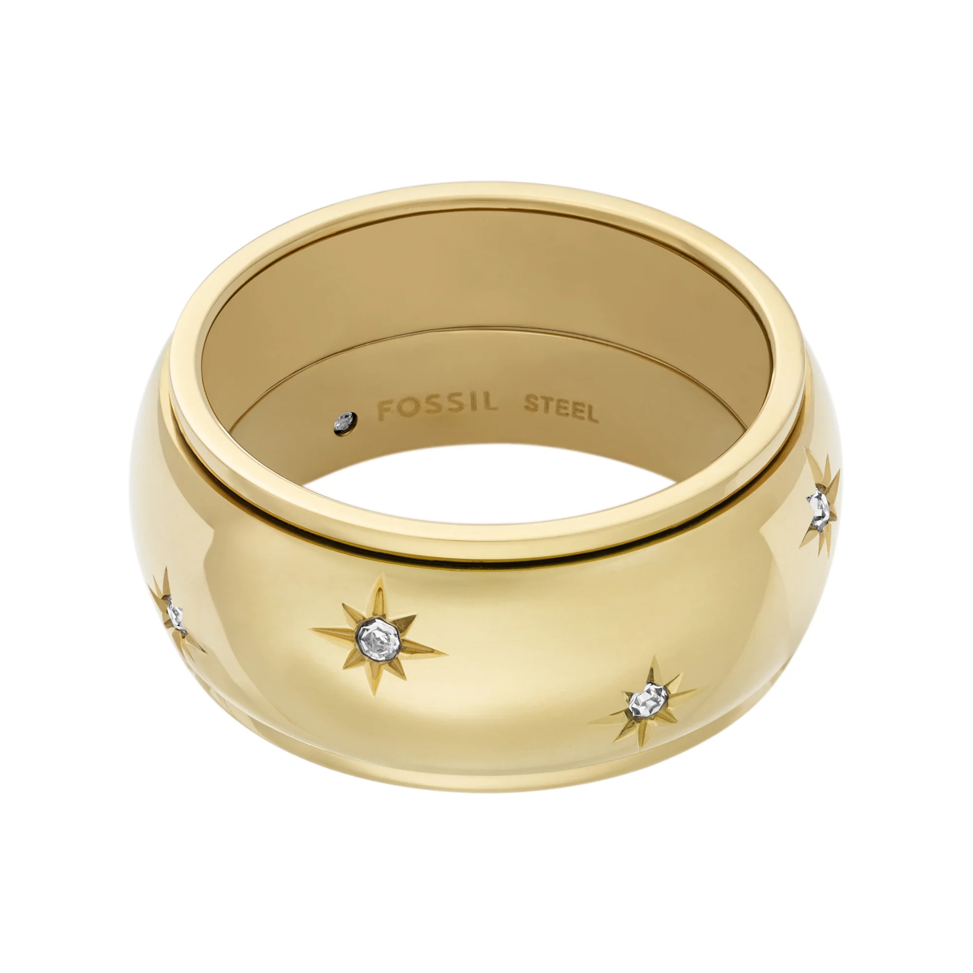 Sadie Shine Bright Gold-Tone Stainless Steel Fidget Band Ring - Image 3