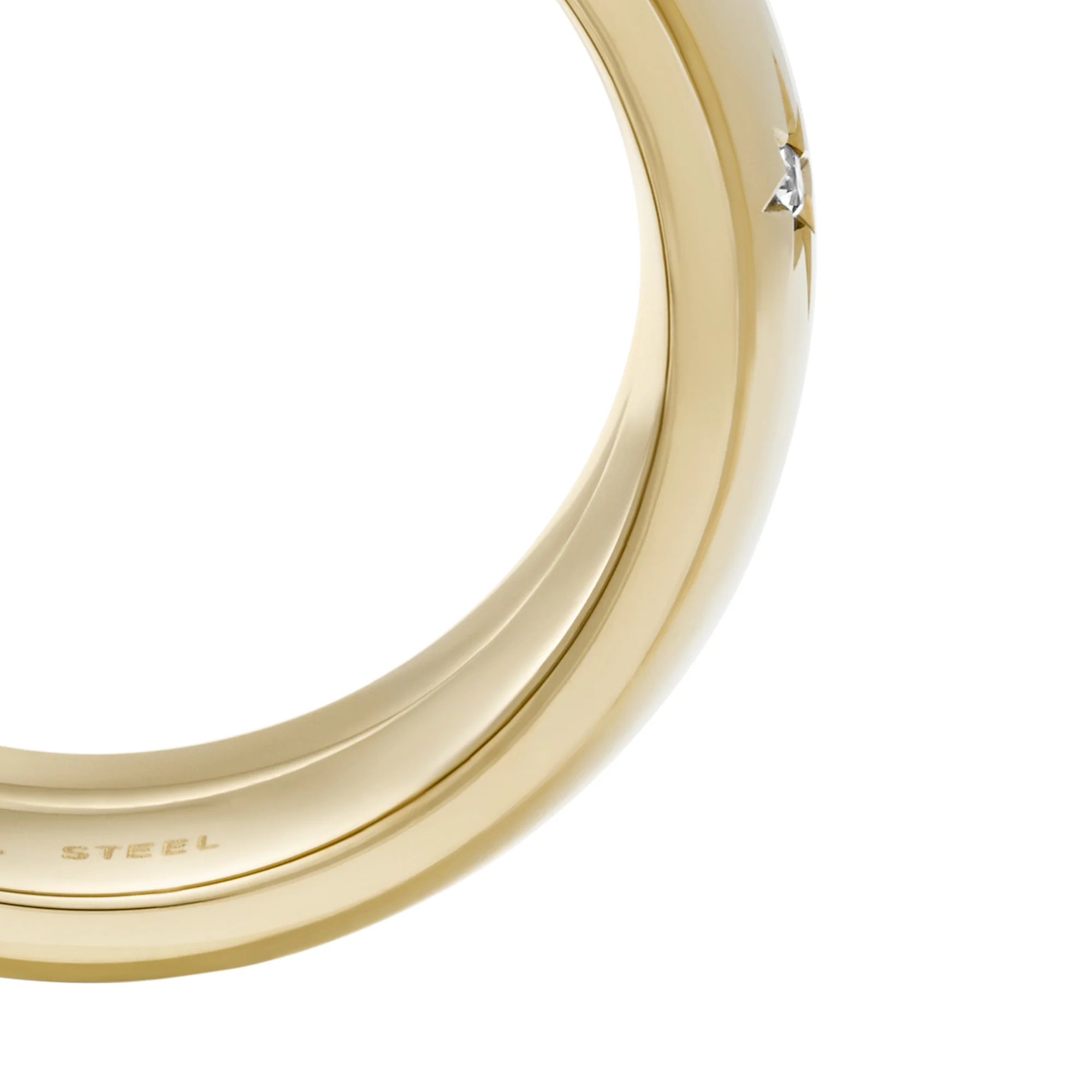 Sadie Shine Bright Gold-Tone Stainless Steel Fidget Band Ring - Image 4