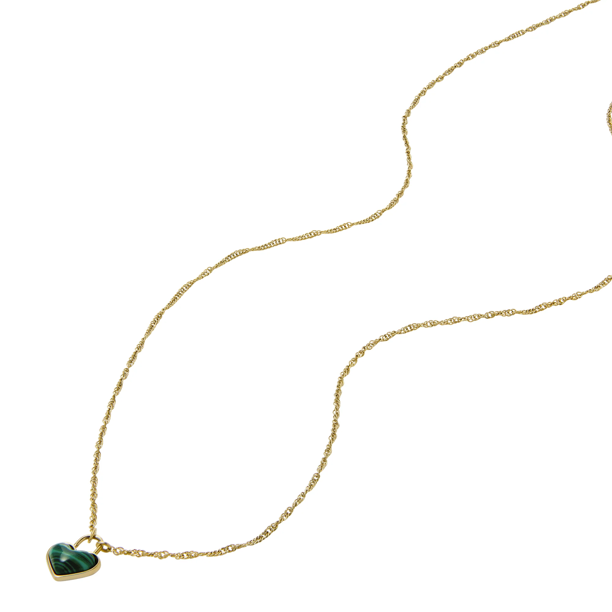 Modern Meadows Reconstituted Malachite Heart Pendant Necklace - Image 3