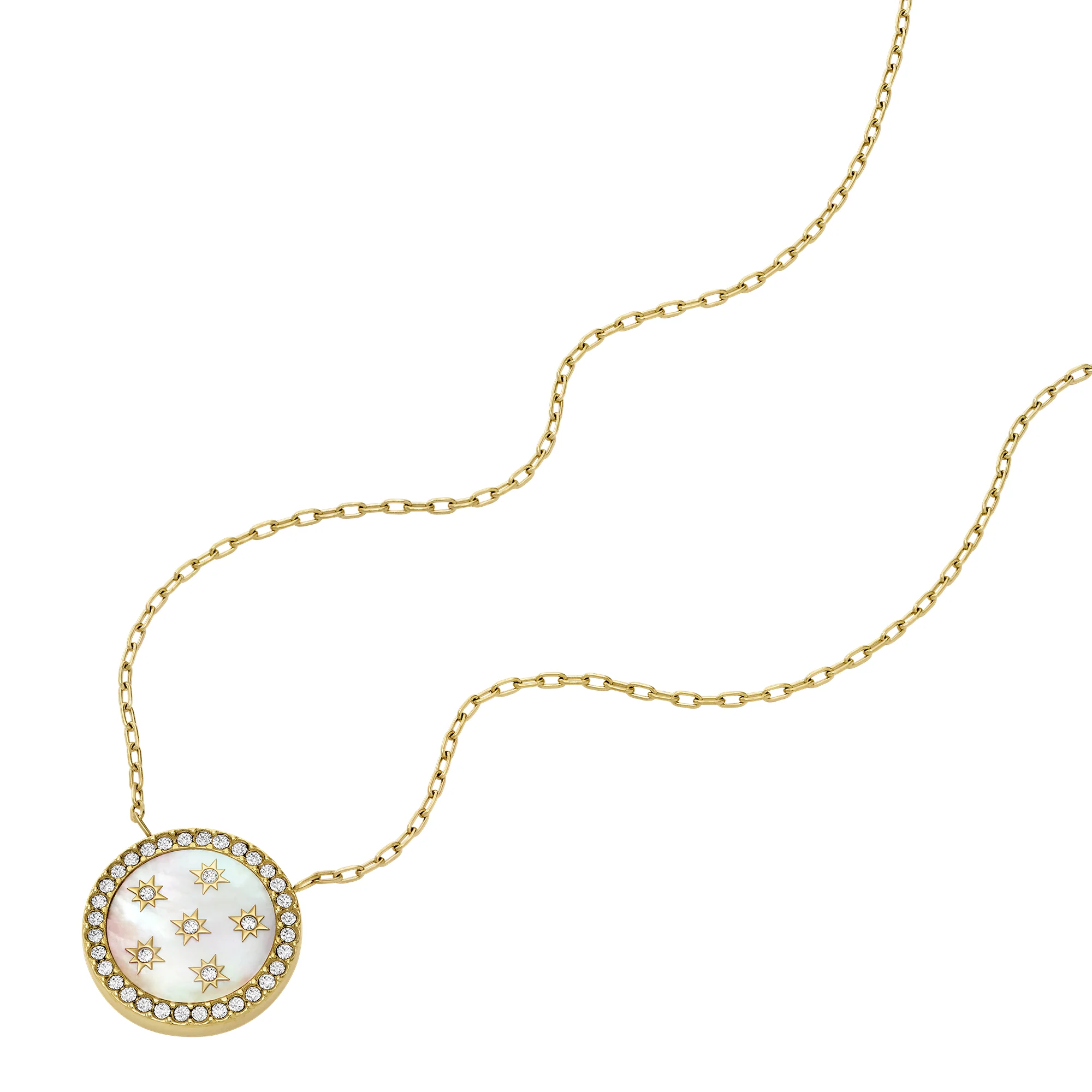Classic Mother-of-Pearl Gold-Tone Stainless Steel Pendant Necklace - Image 2