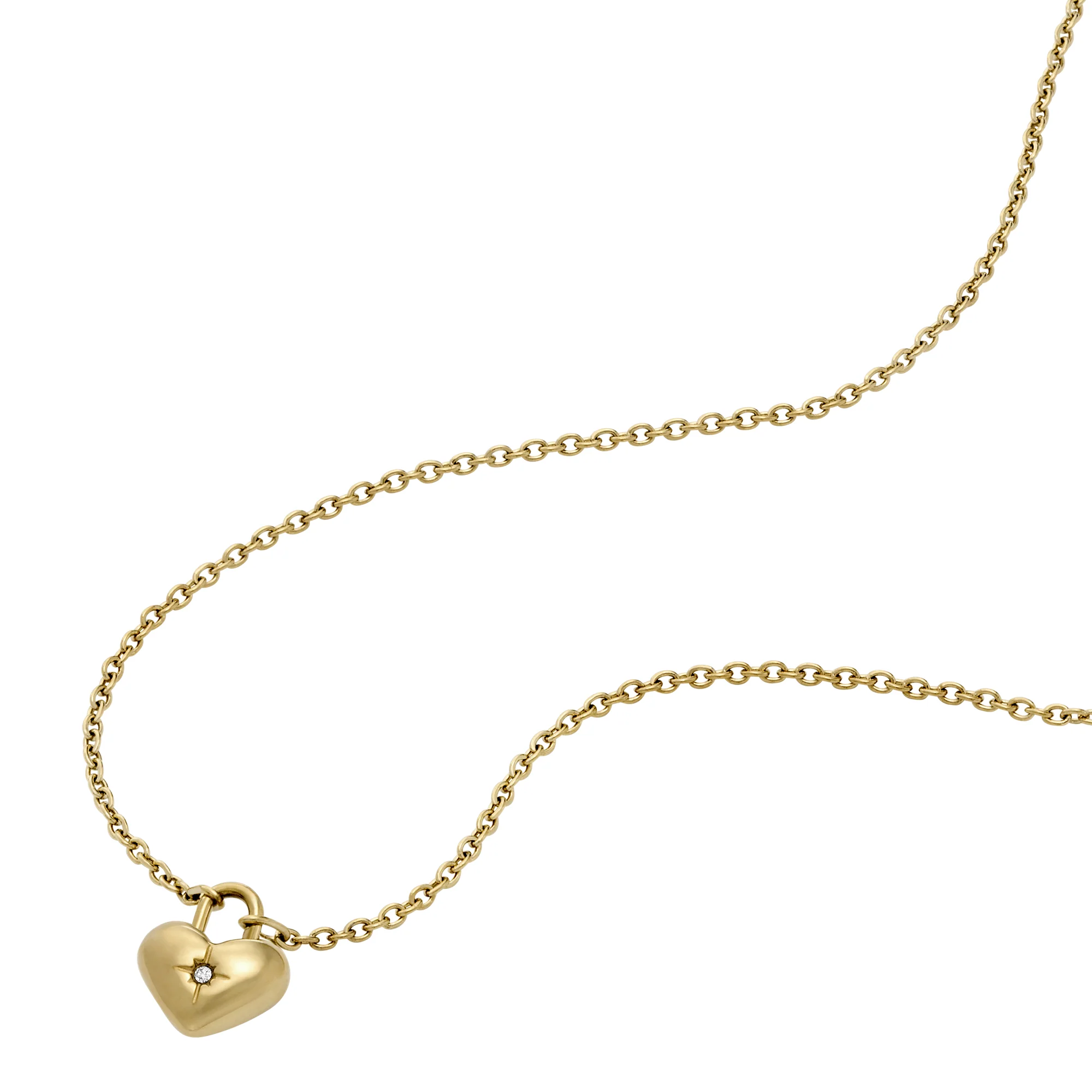 Gold-Tone Stainless Steel Heart Necklace and Earrings Gift Set - Image 2