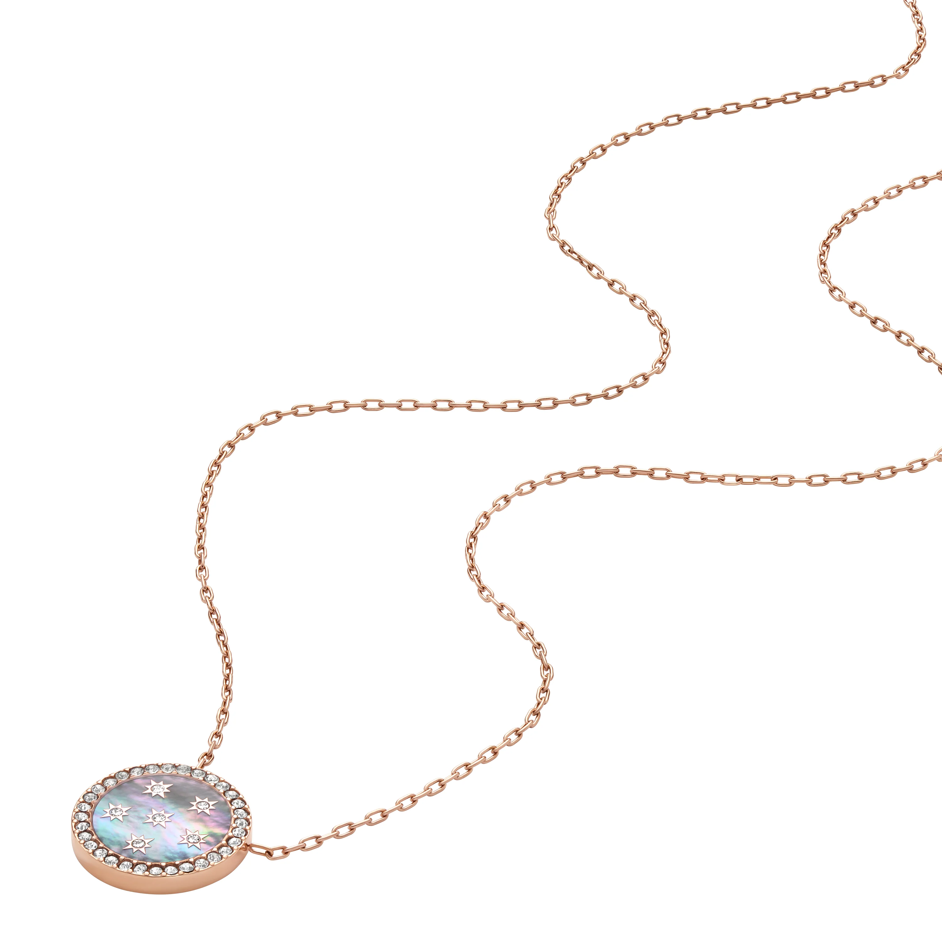 Merrit Classic Mother-of-Pearl Rose Gold-Tone Stainless Steel Pendant Necklace - Image 2