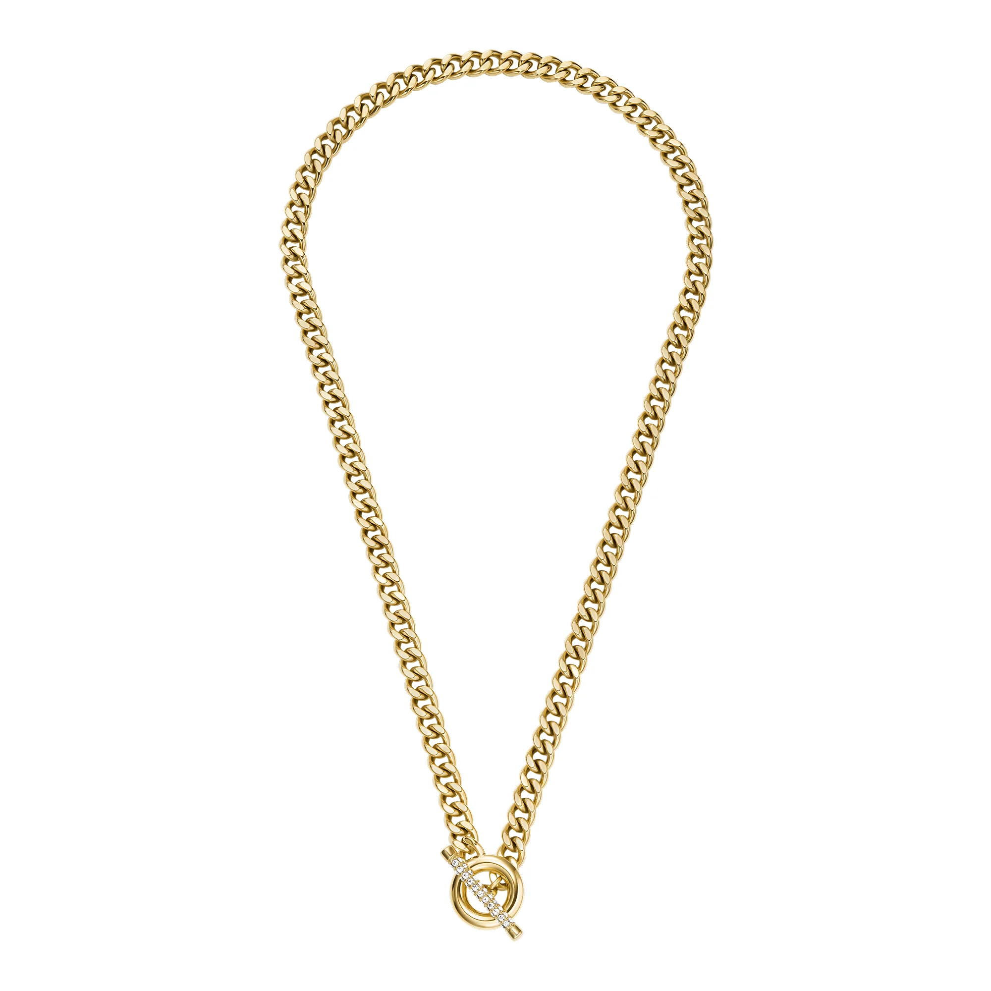 Carlie T-Bar Pavé Gold-Tone Stainless Steel Toggle Necklace - Image 2