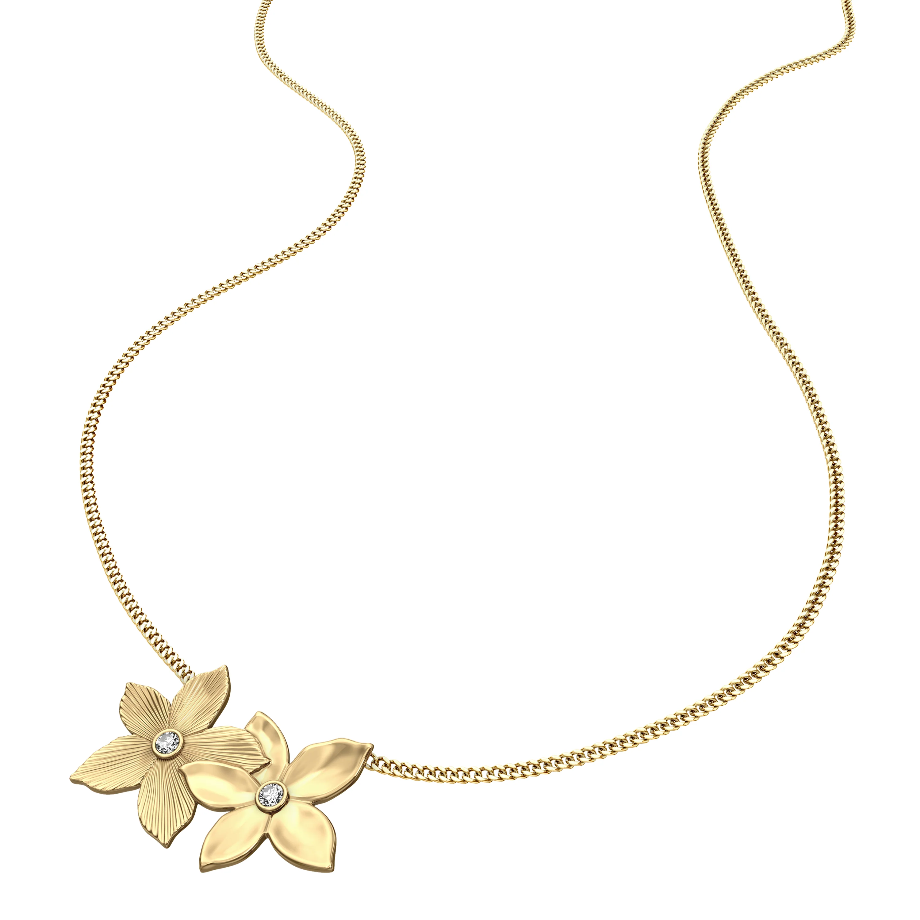 Sutton The Flower Collection Gold-Tone Stainless Steel Pendant Necklace - Image 2