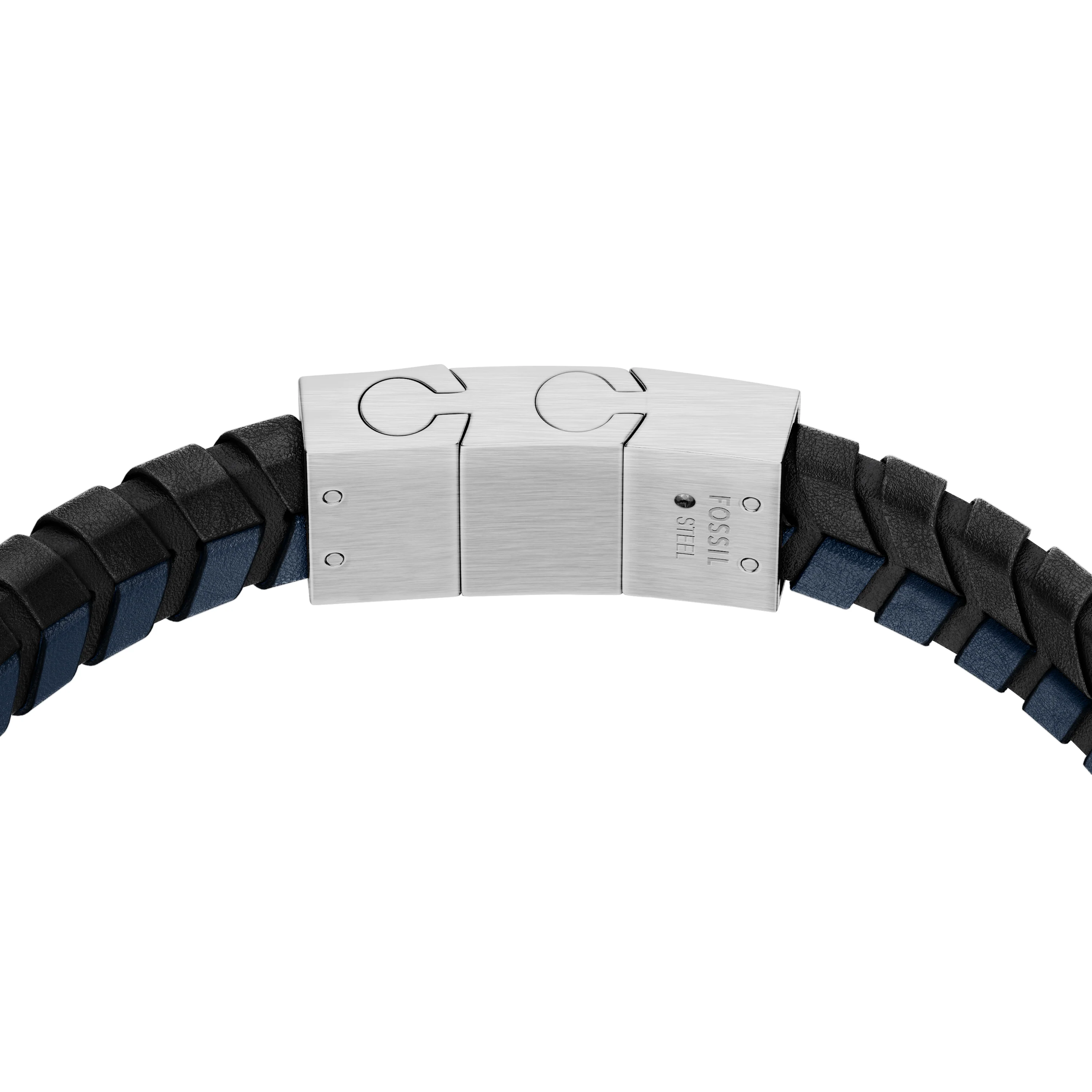 Woven Blue and Black Leather Bracelet - Image 3