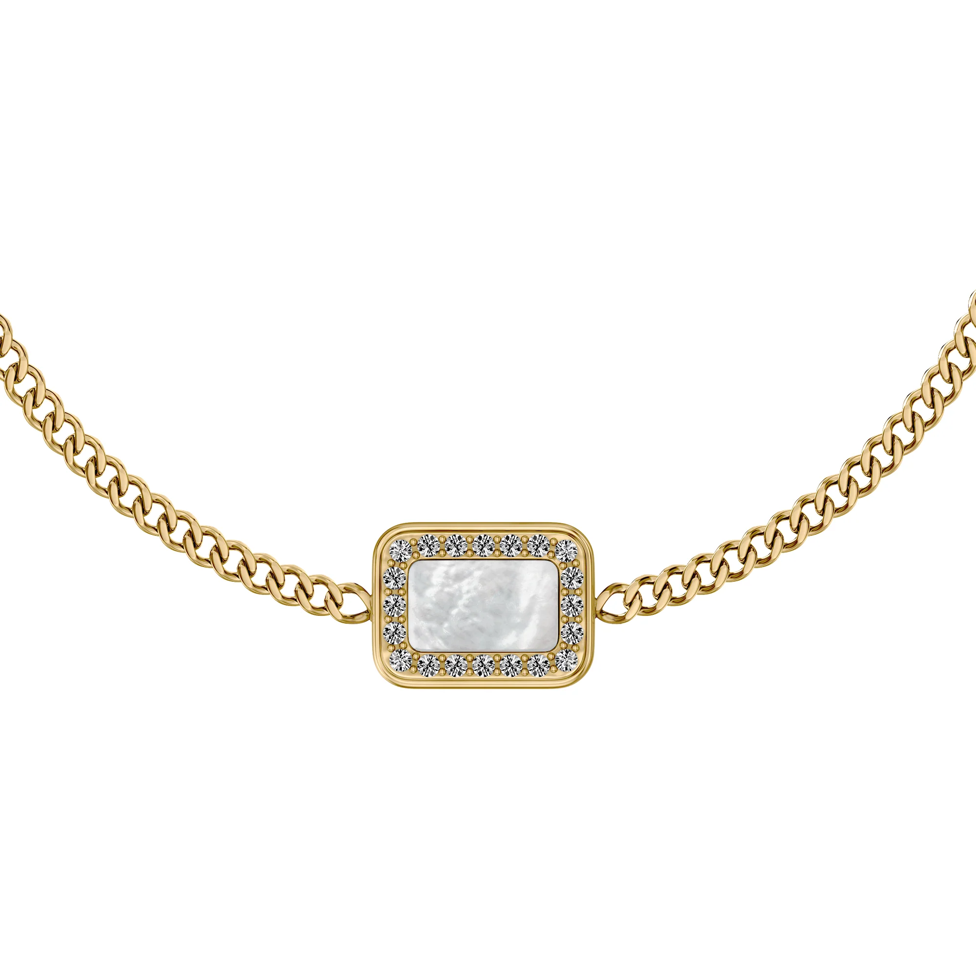 Raquel Glitz White Mother-of-Pearl Station Bracelet - Image 2