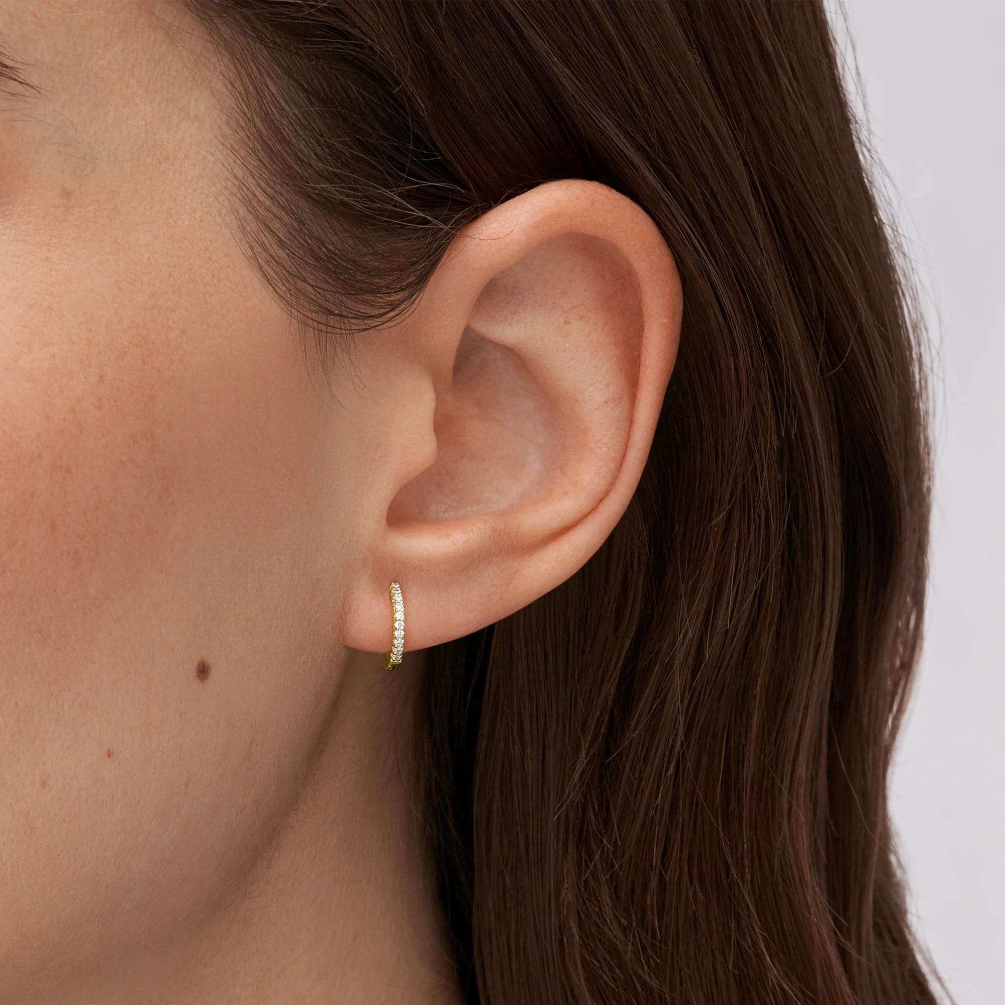 Sterling All Stacked Up Gold-Tone Sterling Silver Hoop Earrings - Image 5