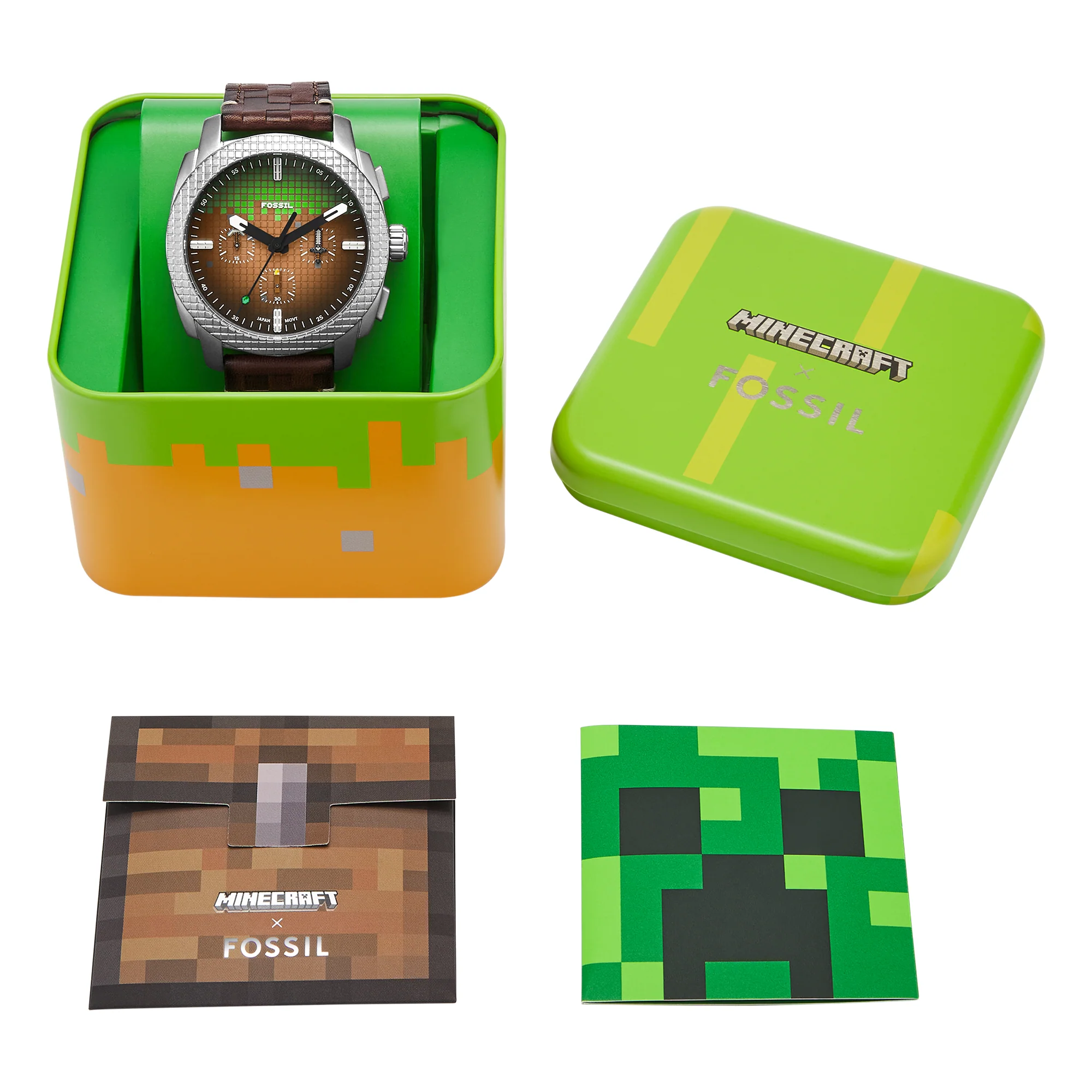 Minecraft x Fossil Limited-Edition Grass Block Chronograph Watch - Image 5