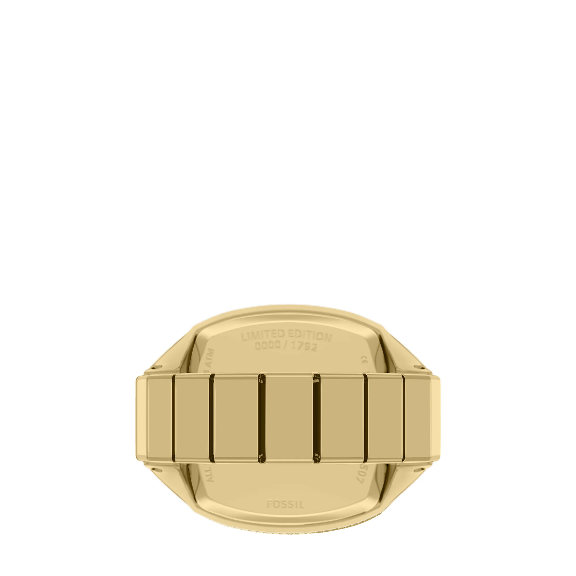 Nick Jonas x Fossil Machine Luxe Green Vignette Two-Hand Gold-Tone Stainless Steel Watch Ring - Image 4