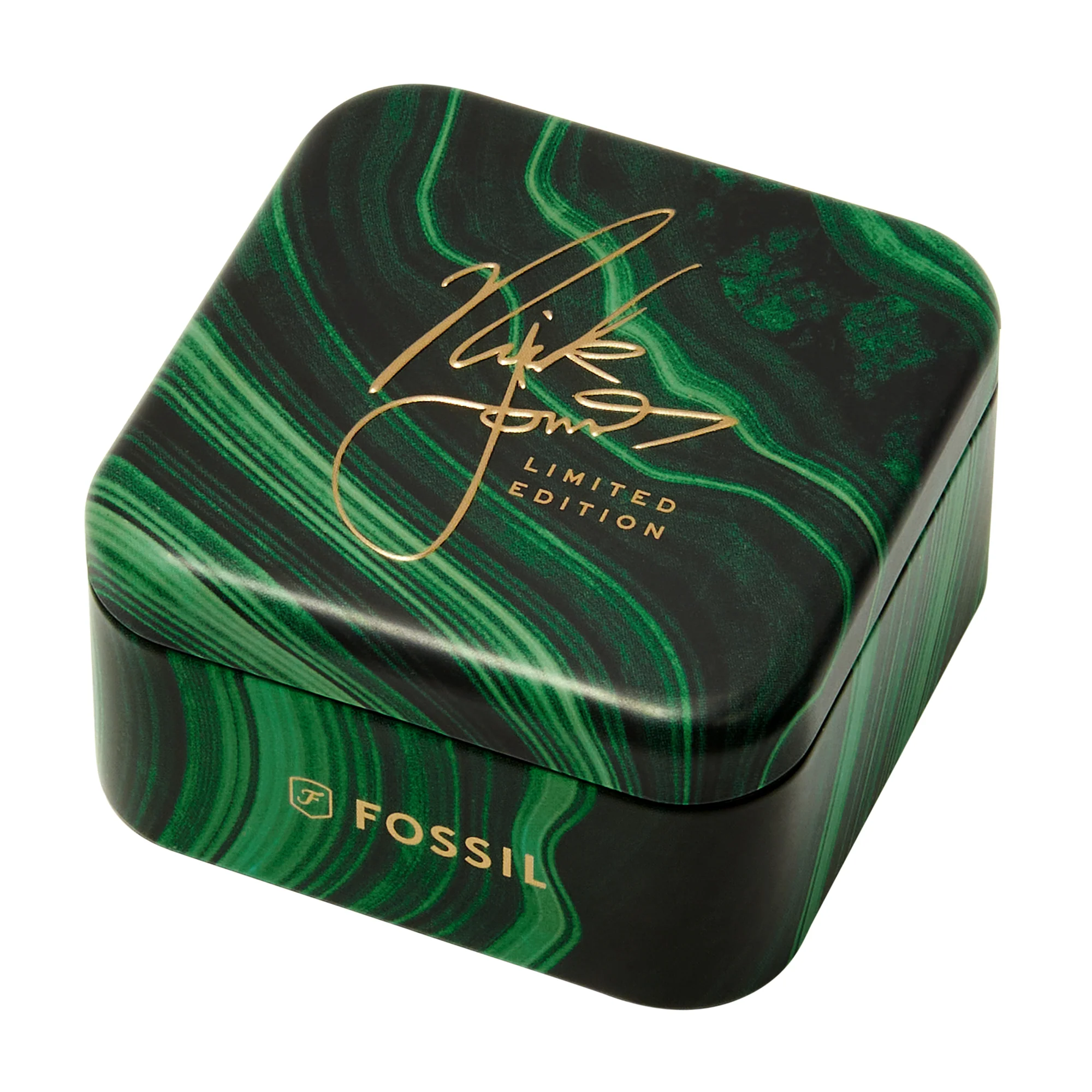 Nick Jonas x Fossil Machine Luxe Green Vignette Two-Hand Gold-Tone Stainless Steel Watch Ring - Image 7