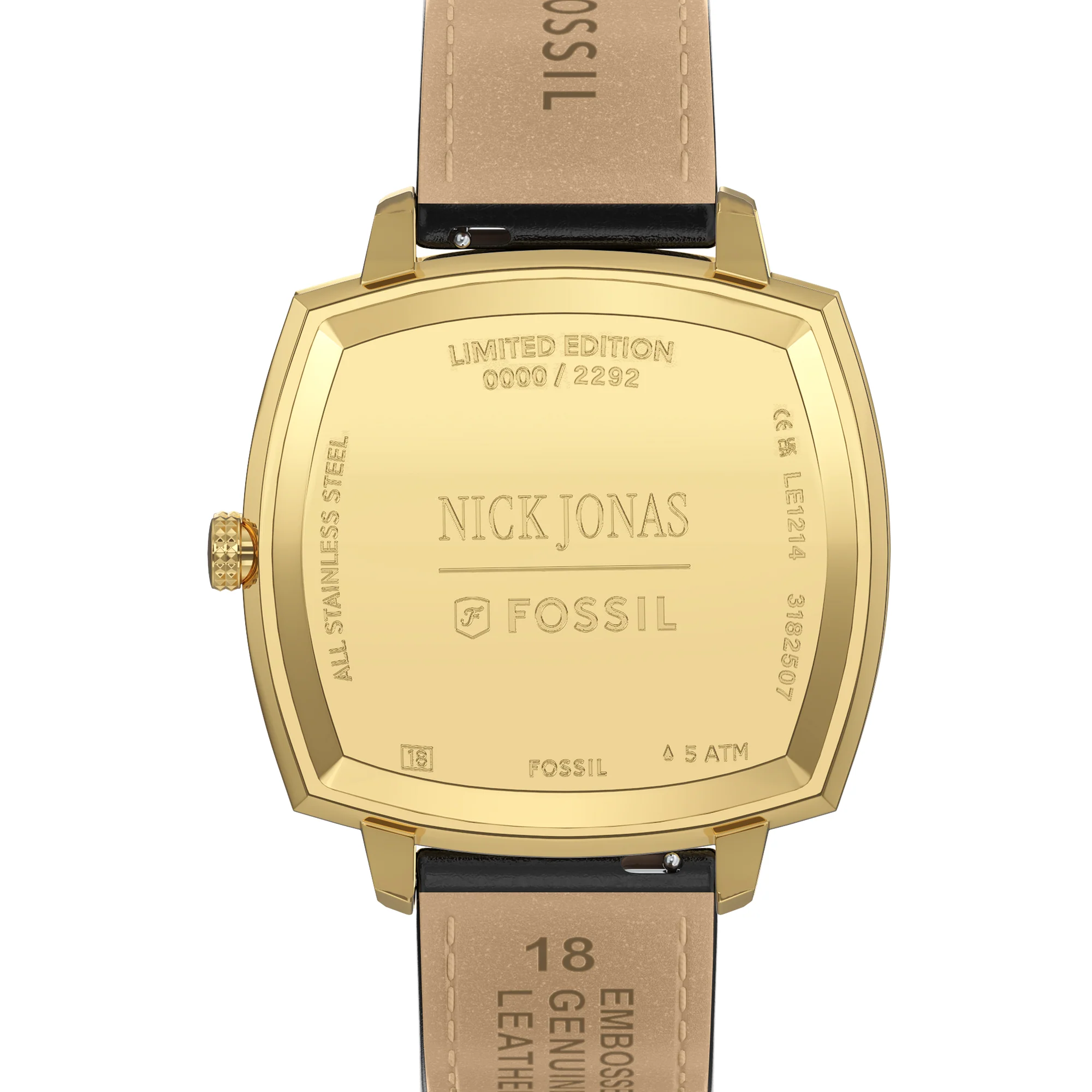 Nick Jonas x Fossil Machine Luxe Three-Hand Black Croco Leather Watch - Image 3