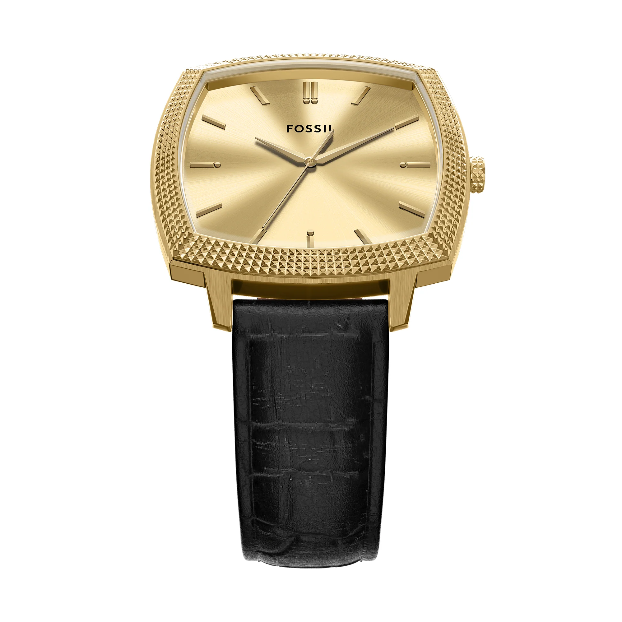 Nick Jonas x Fossil Machine Luxe Three-Hand Black Croco Leather Watch - Image 6