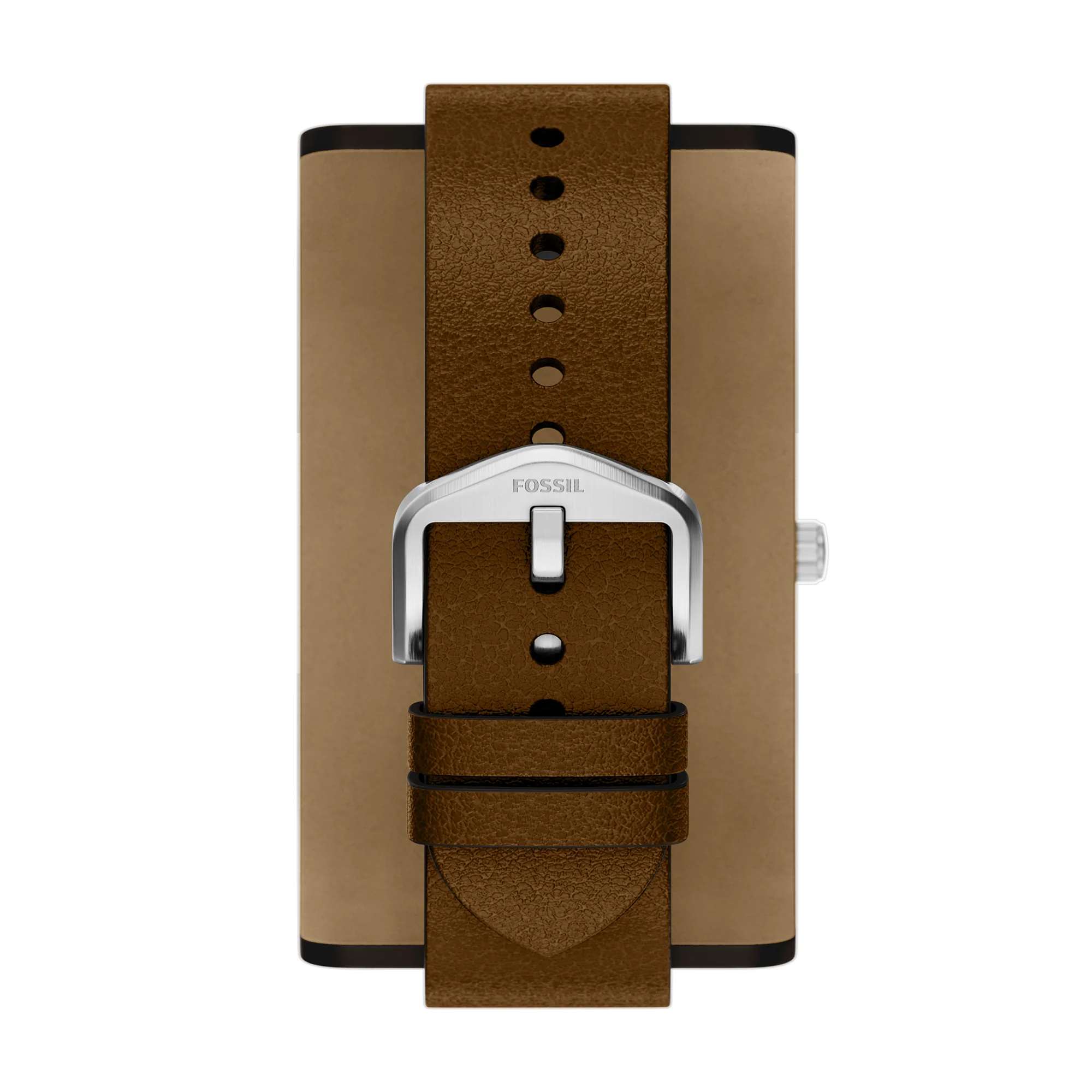 Y2K Big Tic Brown Leather Watch - Image 4
