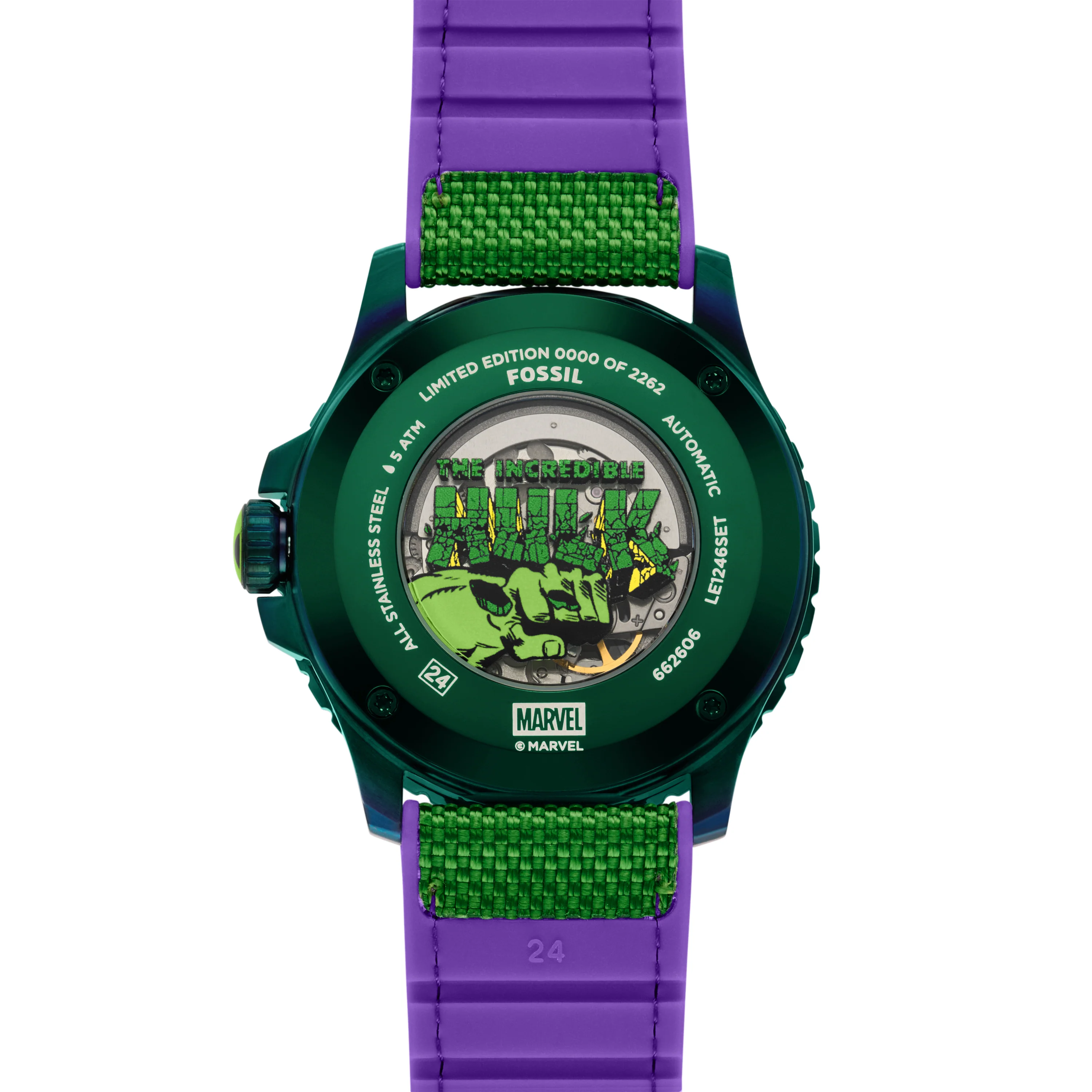 Marvel x Fossil Limited-Edition Incredible Hulk Automatic Watch - Image 4